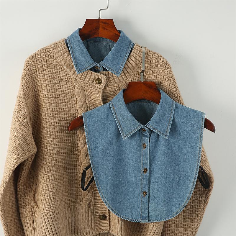 Men's and women's denim false collars