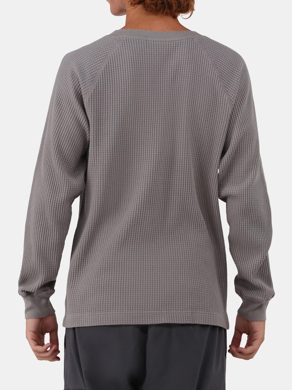 Light Mineral Wash Raglan Sleeve Waffle Thermal Shirt