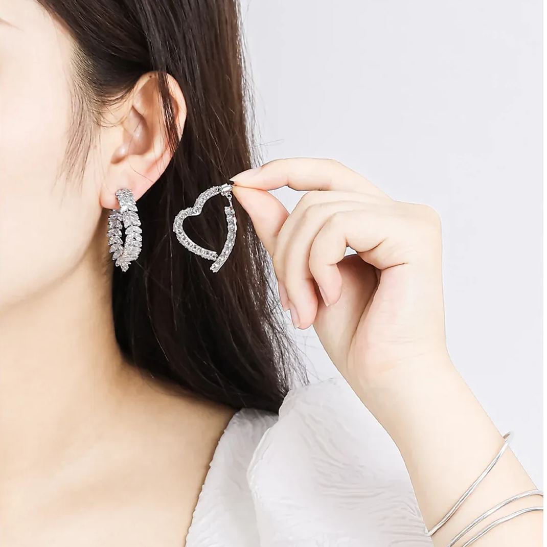 French Crystal Love Earrings