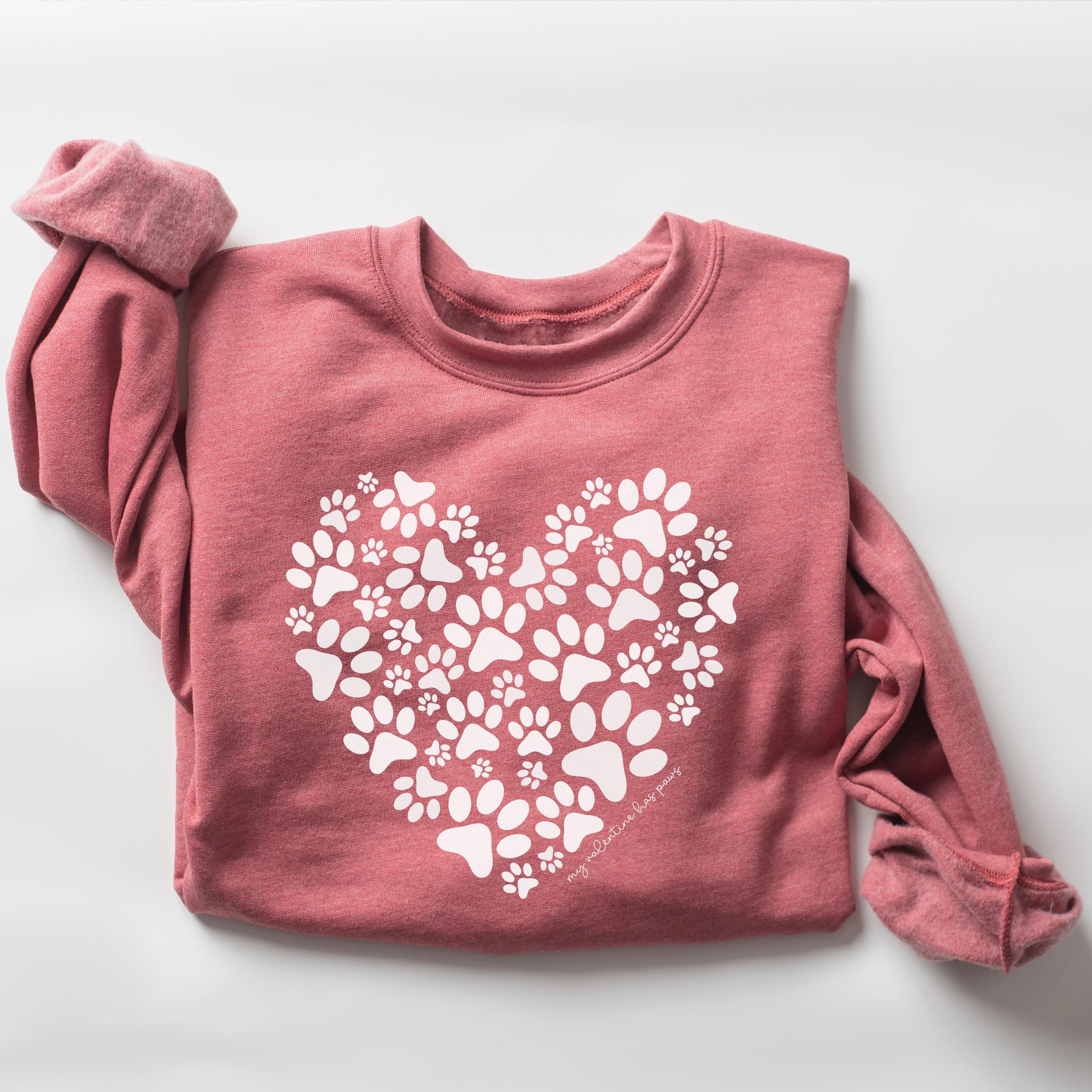 Paw-Print Heart Valentines Sweatshirt