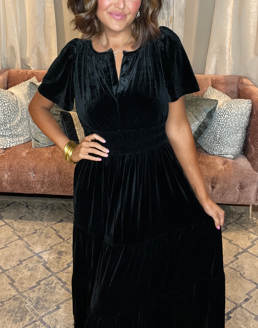 Black Friday Sale 80% OFF - Women‘s Velvet Tiered Maxi Dress (Buy 2 Free Shipping)