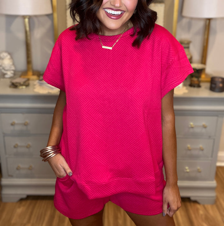 2024 Women's Solid Textured Drawstring Shorts Set(Buy 2 Free Shipping)