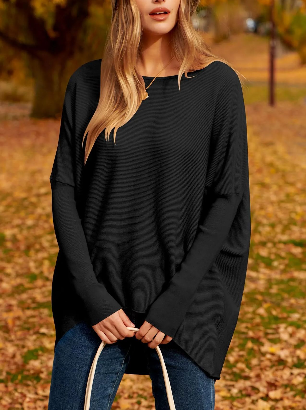 Women's Oversized Dolman Sleeve Knitted Pullover Casual Sweater(Buy 2 Free Shipping)