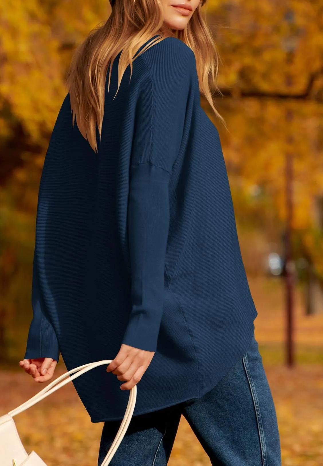 Women's Oversized Dolman Sleeve Knitted Pullover Casual Sweater(Buy 2 Free Shipping)