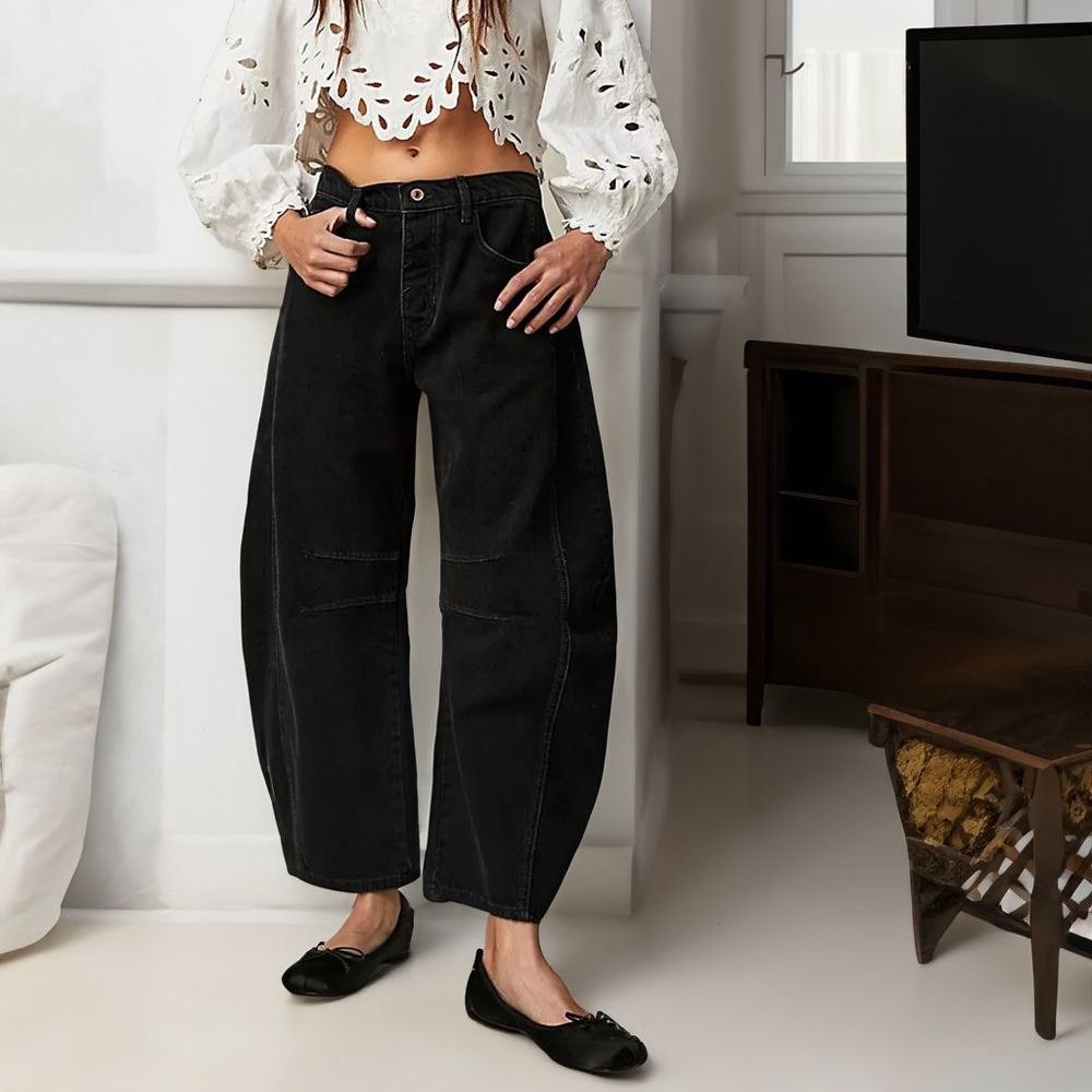 🔥Mid-Rise Barrel Jeans (Buy 2 Free Shipping)-boocean.com