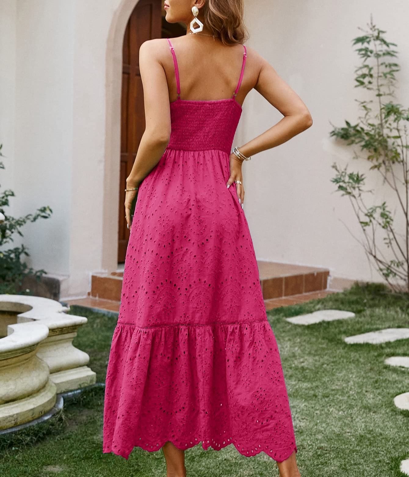 ⏰Hot Sale-Women's Embroidery Pearl Button Down Dress-hivebabe.com