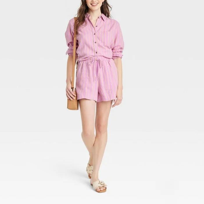 💝NEW🔥Women's Linen Long Sleeve  Shirt and High-Rise Shorts  (BUY 2 FREE SHIPPING)-hivebabe.com