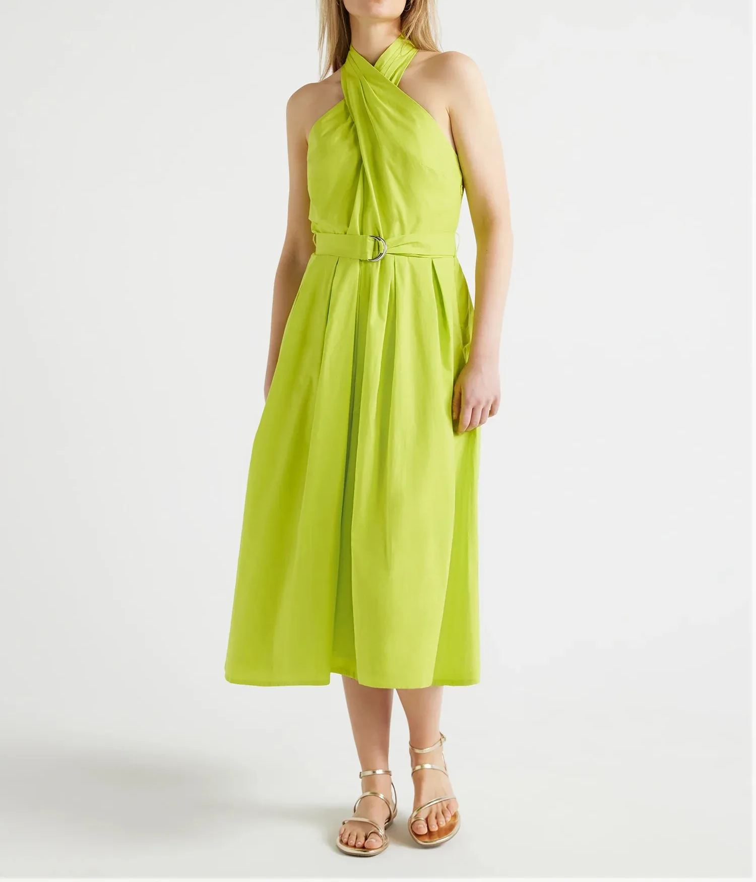 2024 🔥 HOT SALE 🔥Women's Belted Halter Midi Dress-hivebabe.com