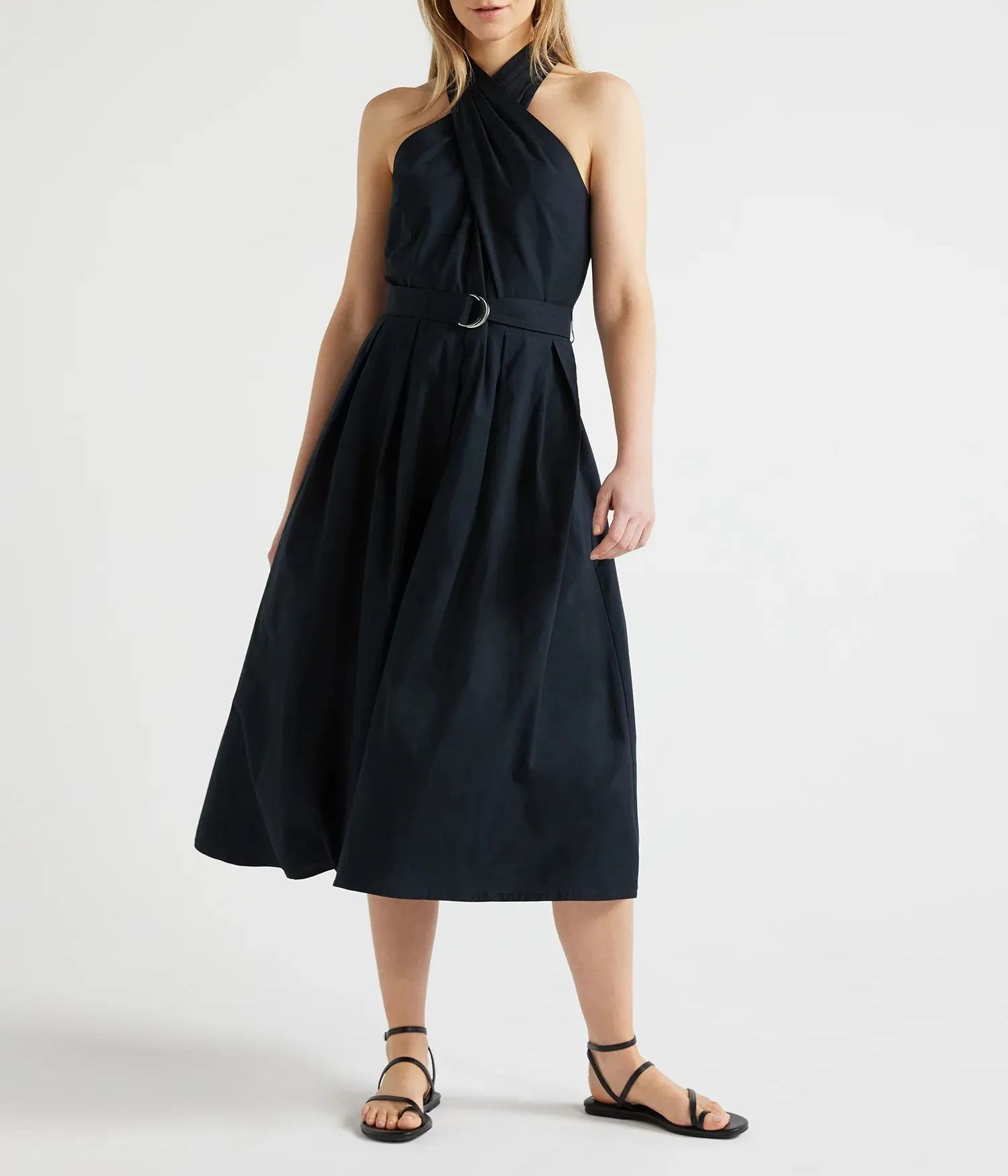 2024 🔥 HOT SALE 🔥Women's Belted Halter Midi Dress-hivebabe.com