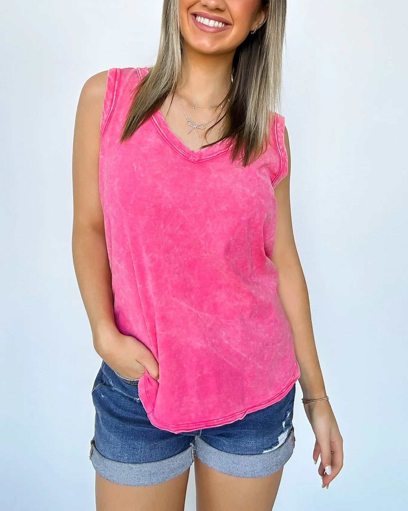 Mineral Wash Flowy Tank Top