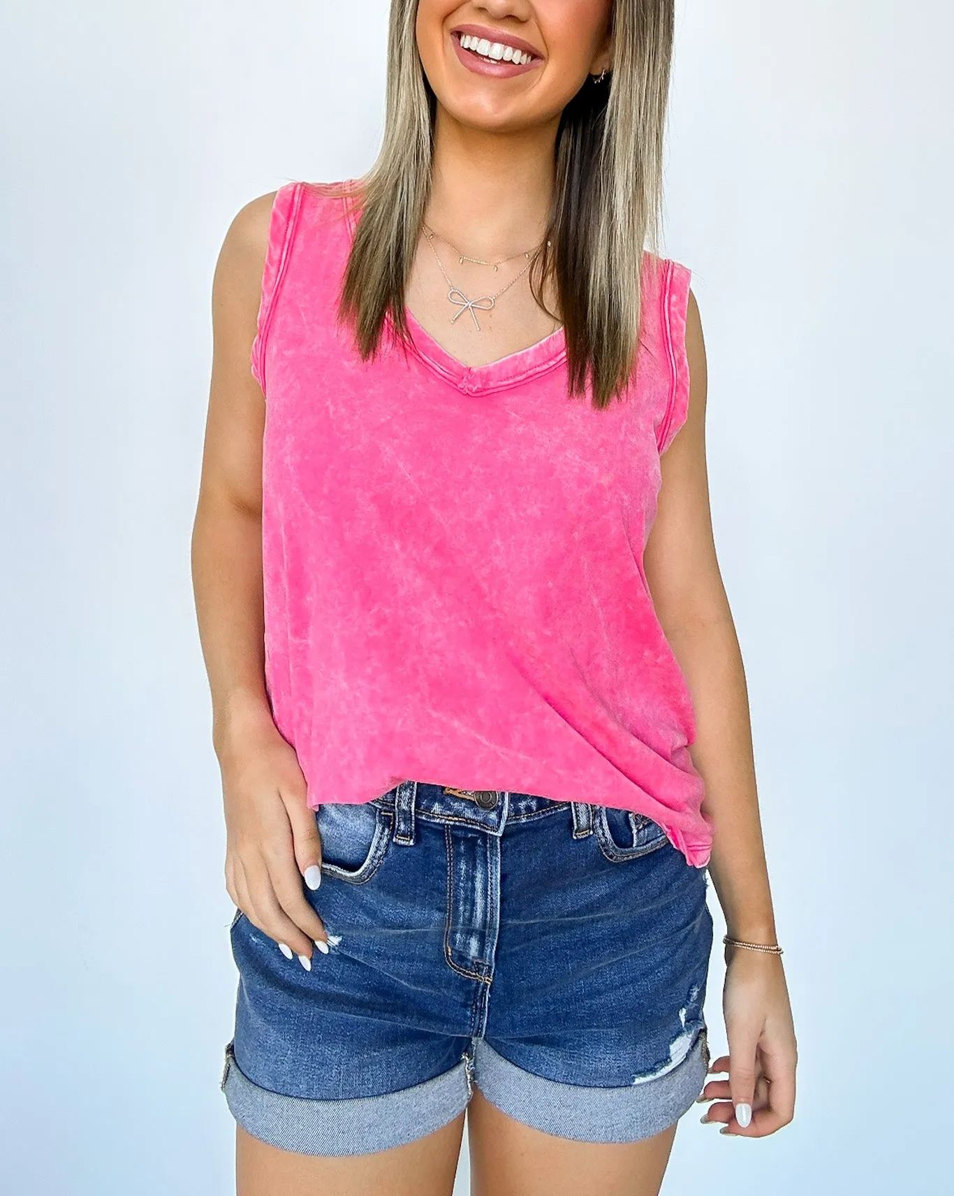 Mineral Wash Flowy Tank Top