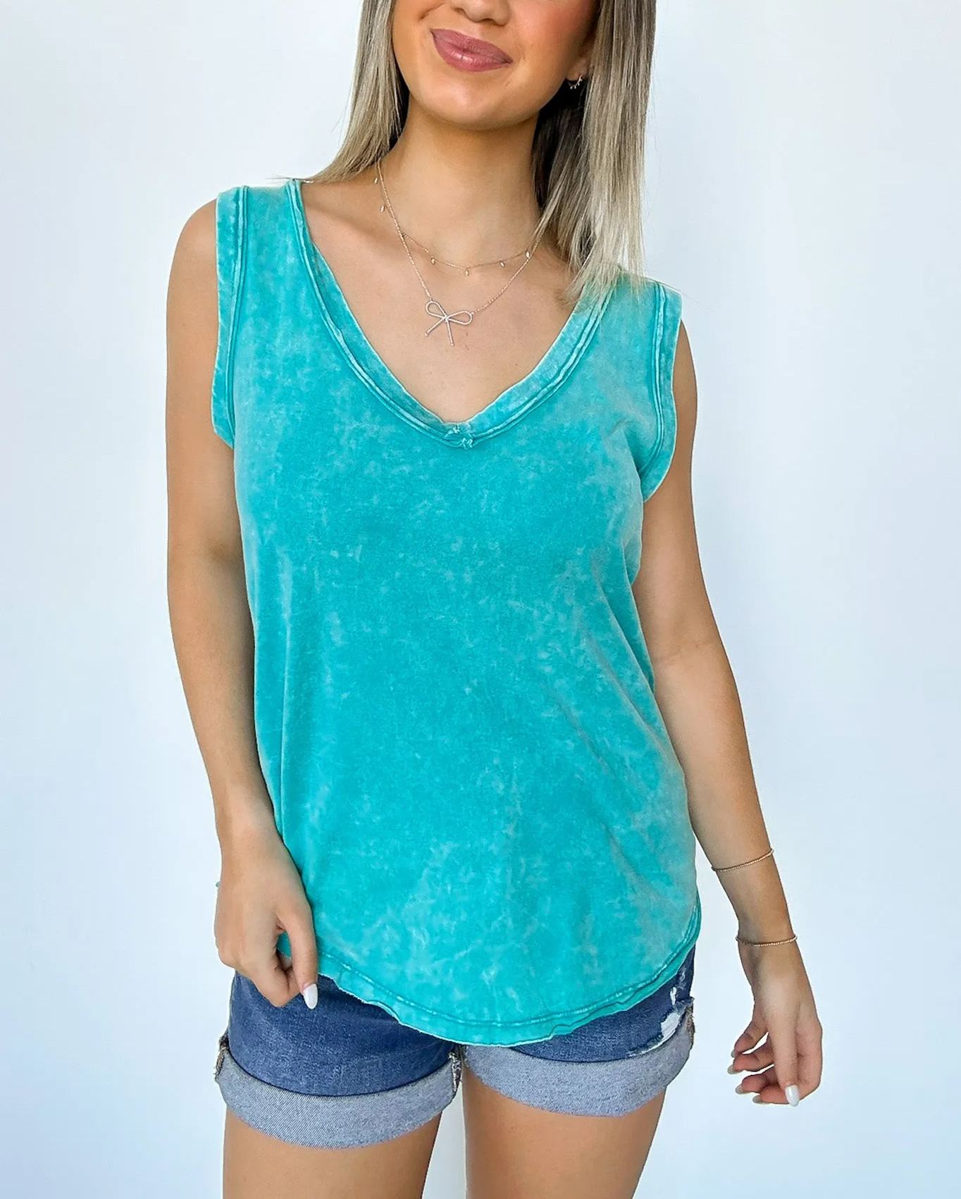 Mineral Wash Flowy Tank Top