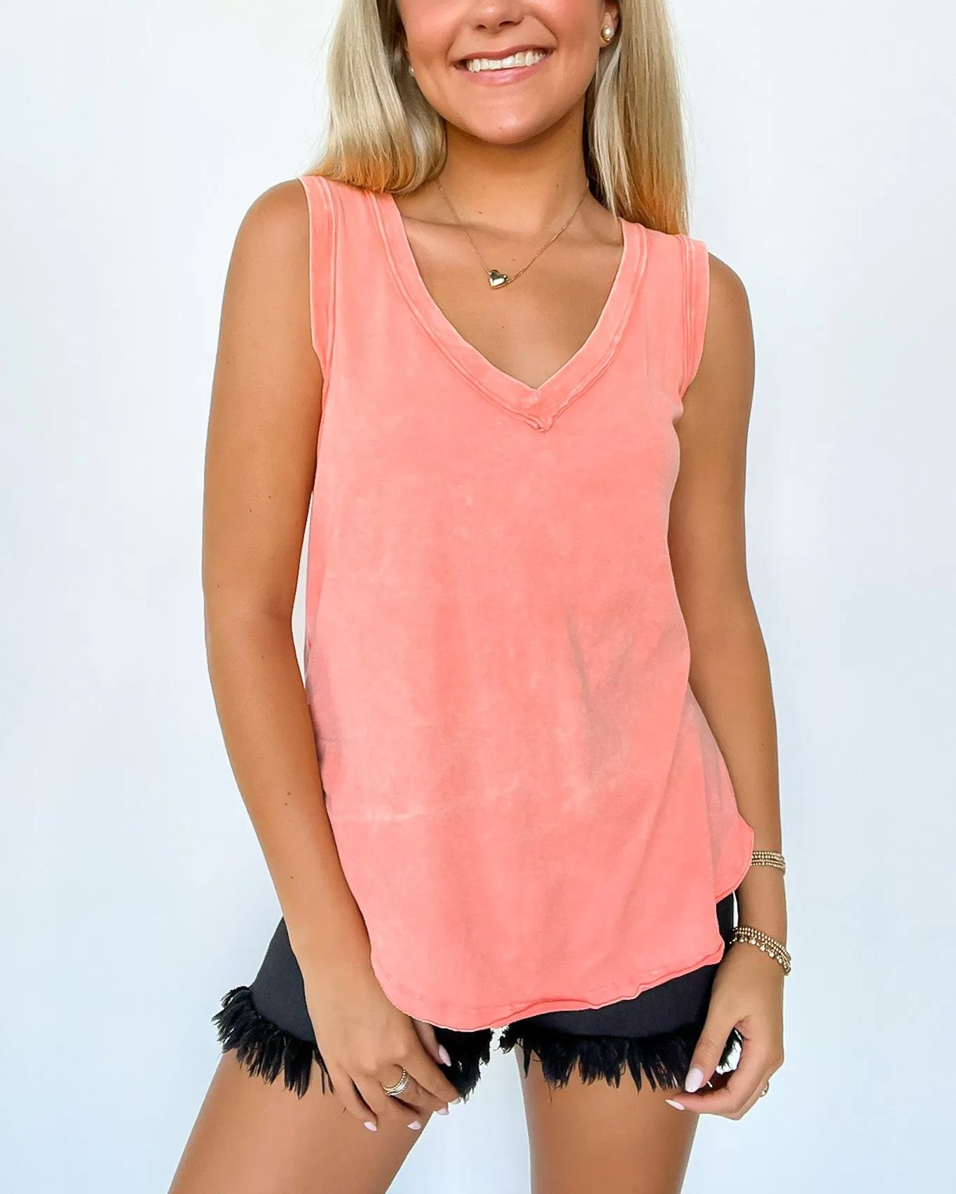 Mineral Wash Flowy Tank Top