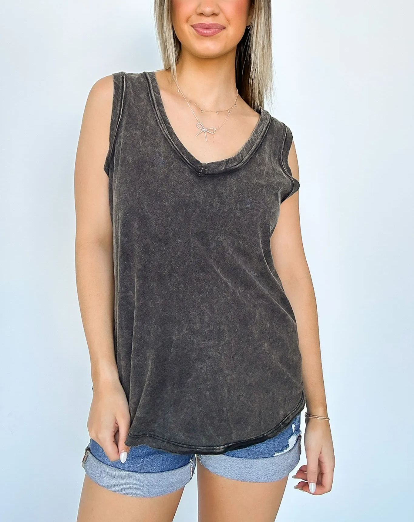 Mineral Wash Flowy Tank Top
