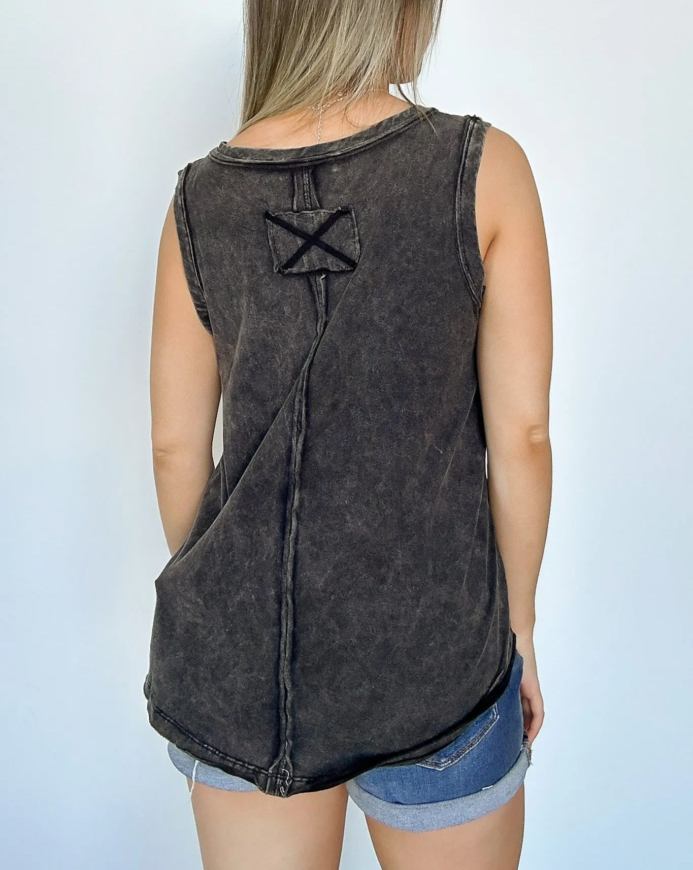 Mineral Wash Flowy Tank Top