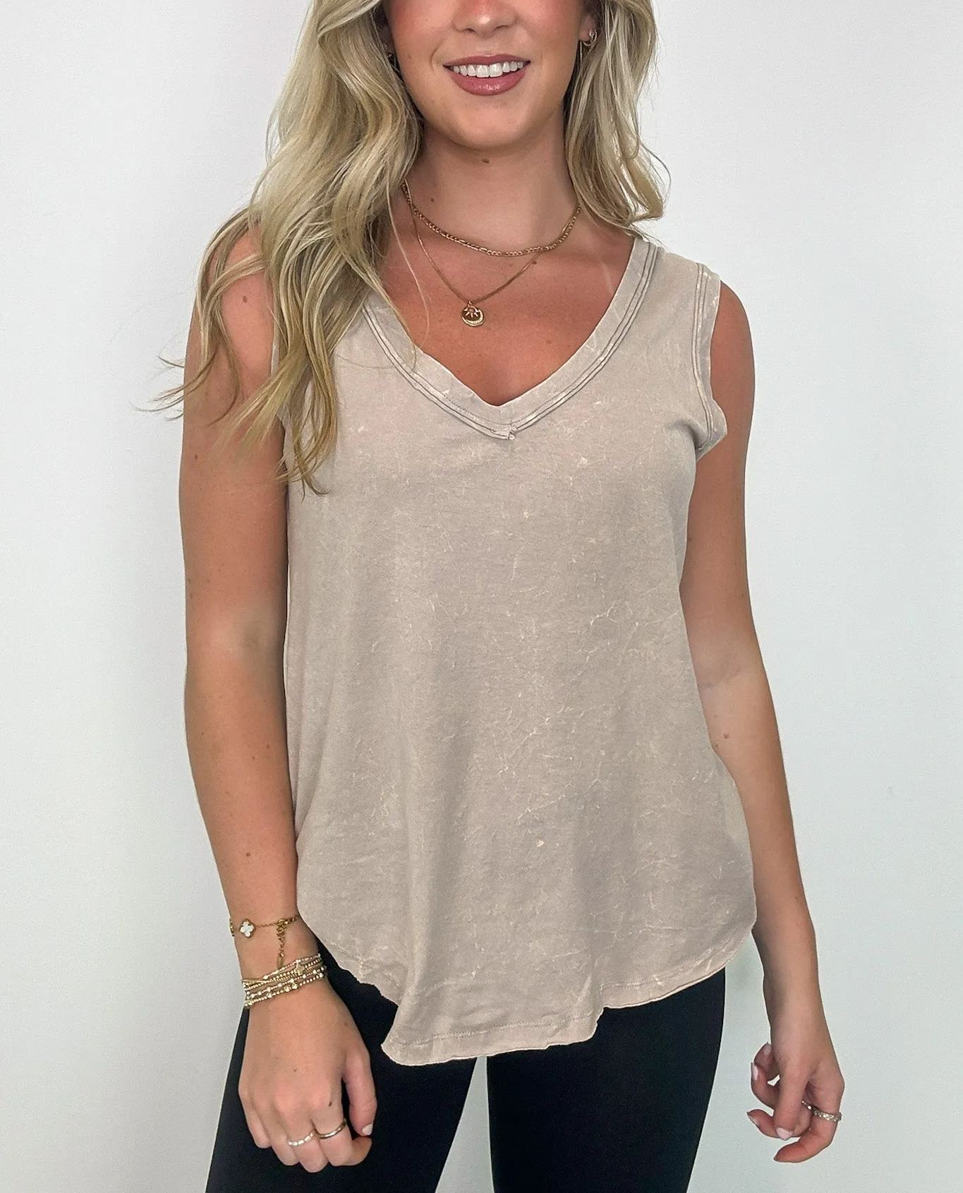 Mineral Wash Flowy Tank Top