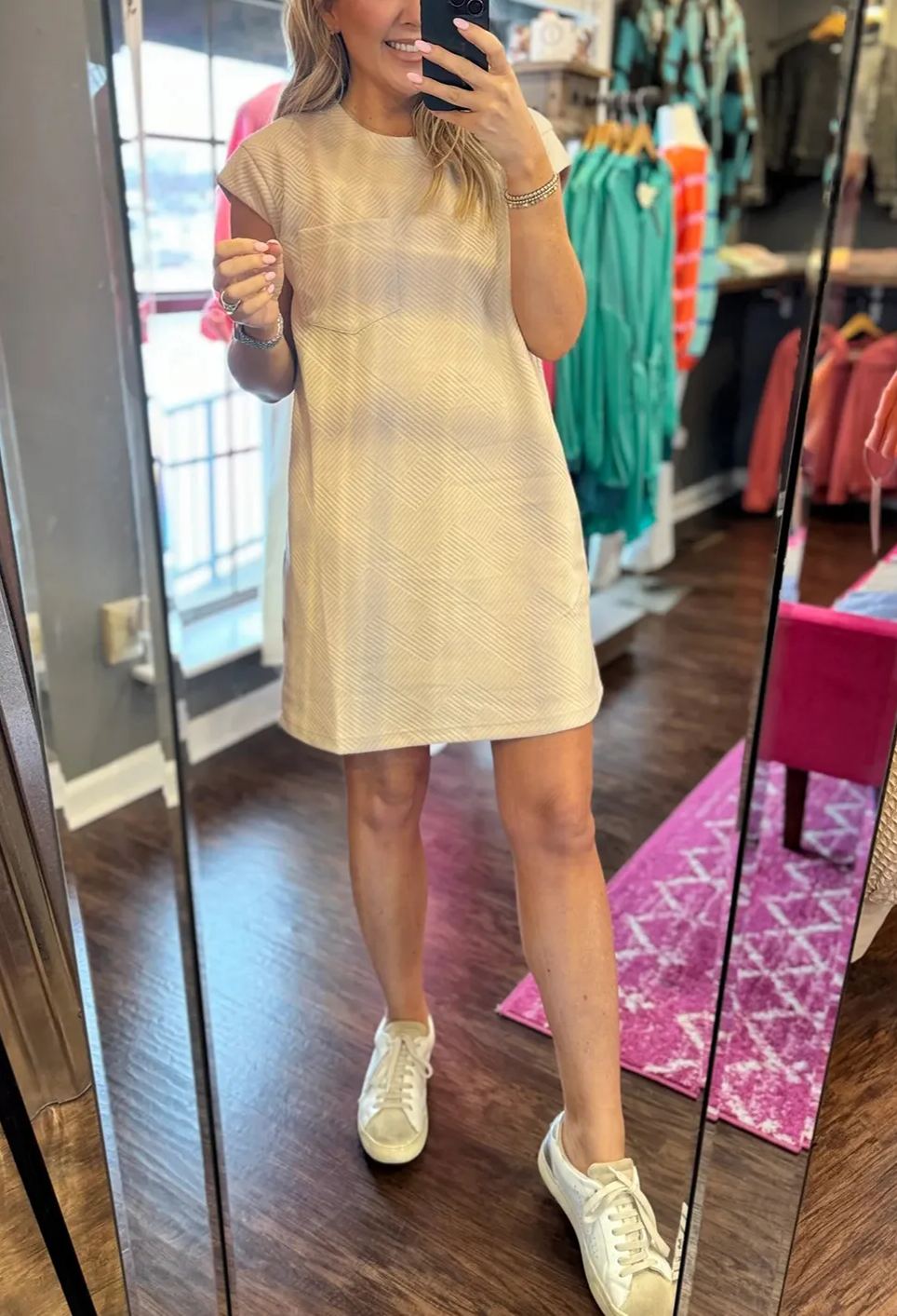 Women's Solid Textured Dress(Buy 2 Free Shipping)