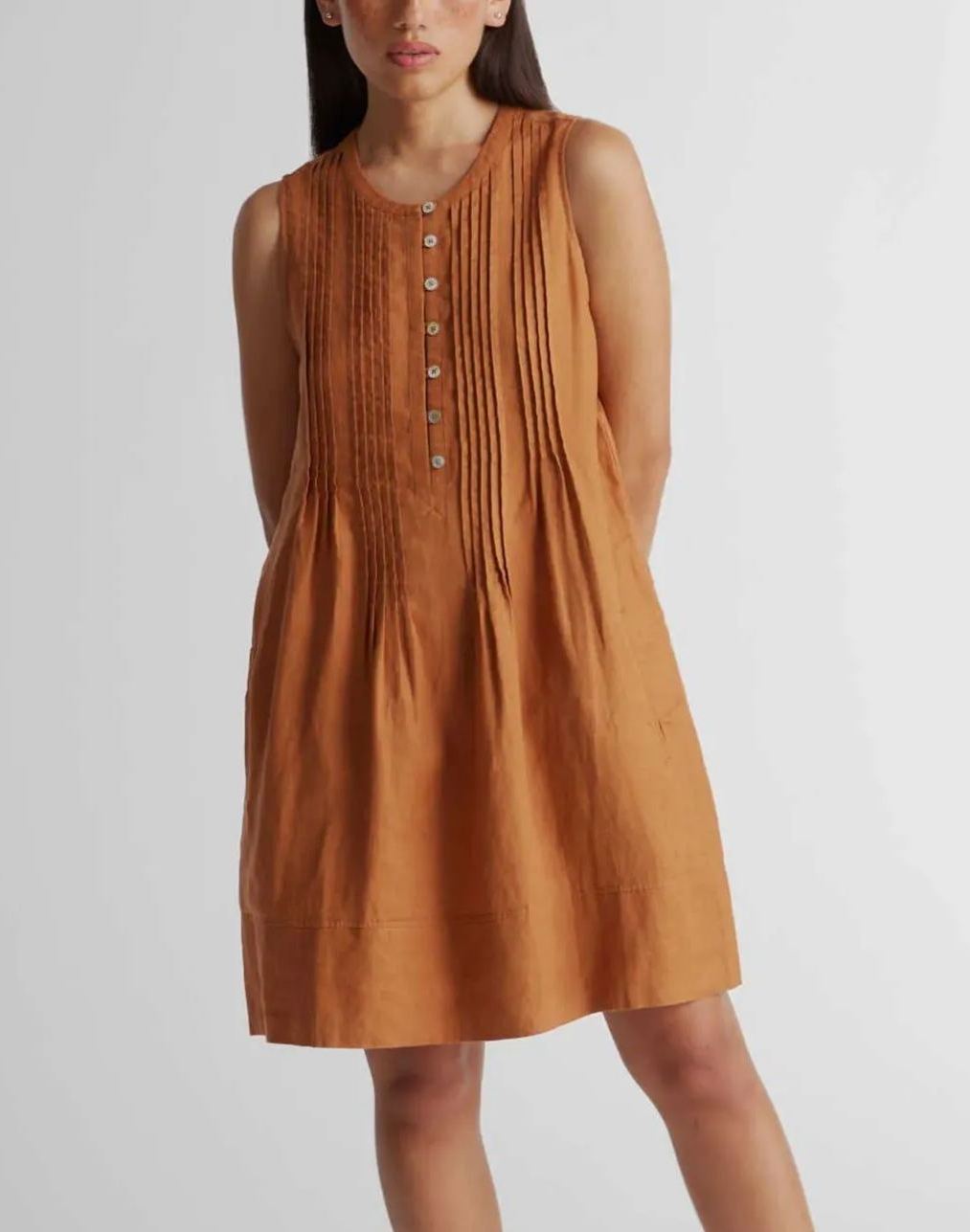 Women's Pintuck Mini Shift Dress