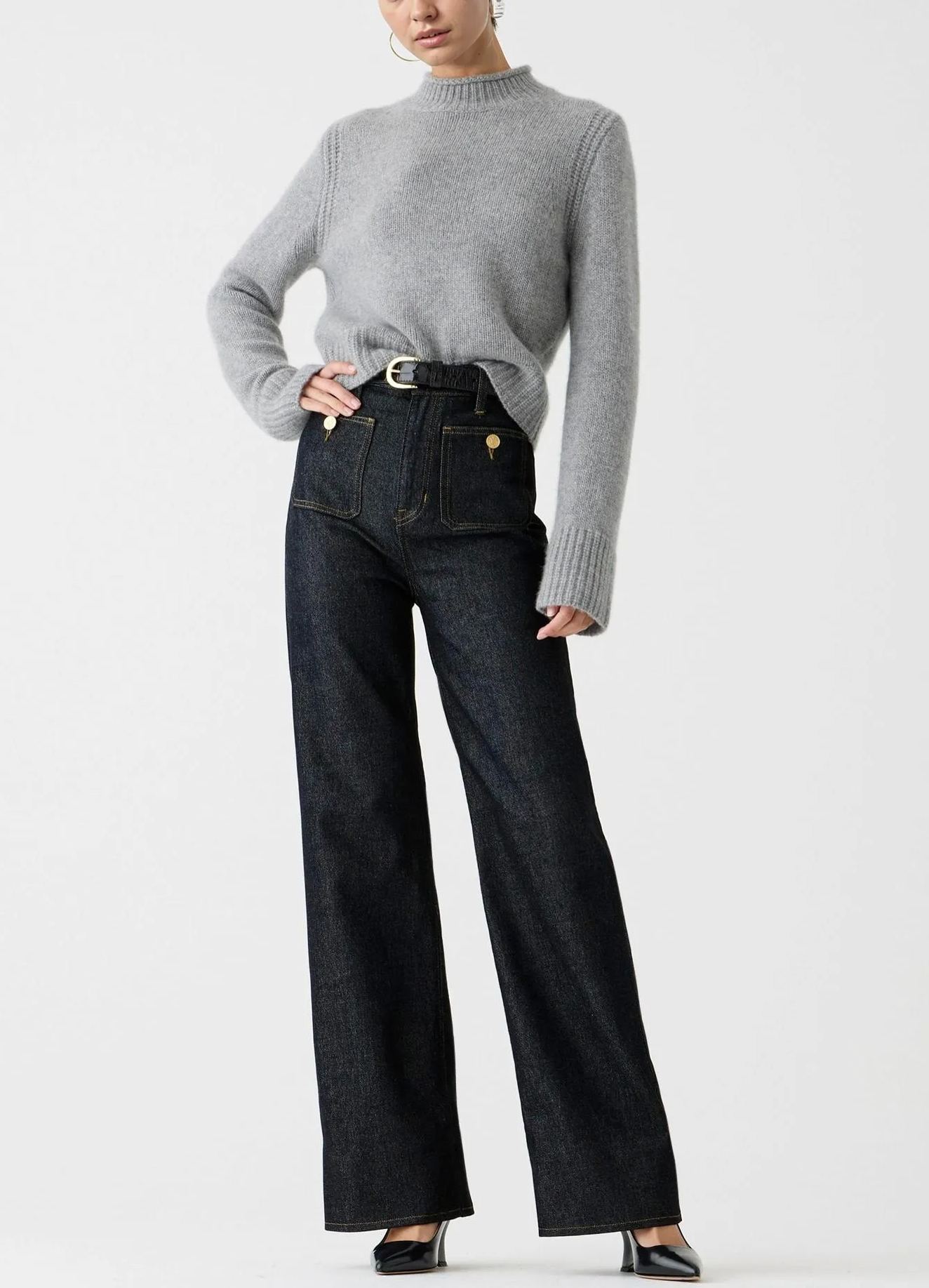 Women's Tummy Control Sailor Wide Leg Trouser