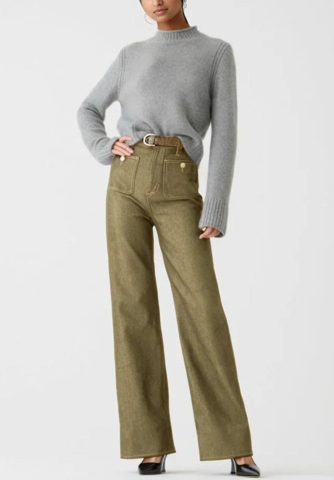 Women's Tummy Control Sailor Wide Leg Trouser