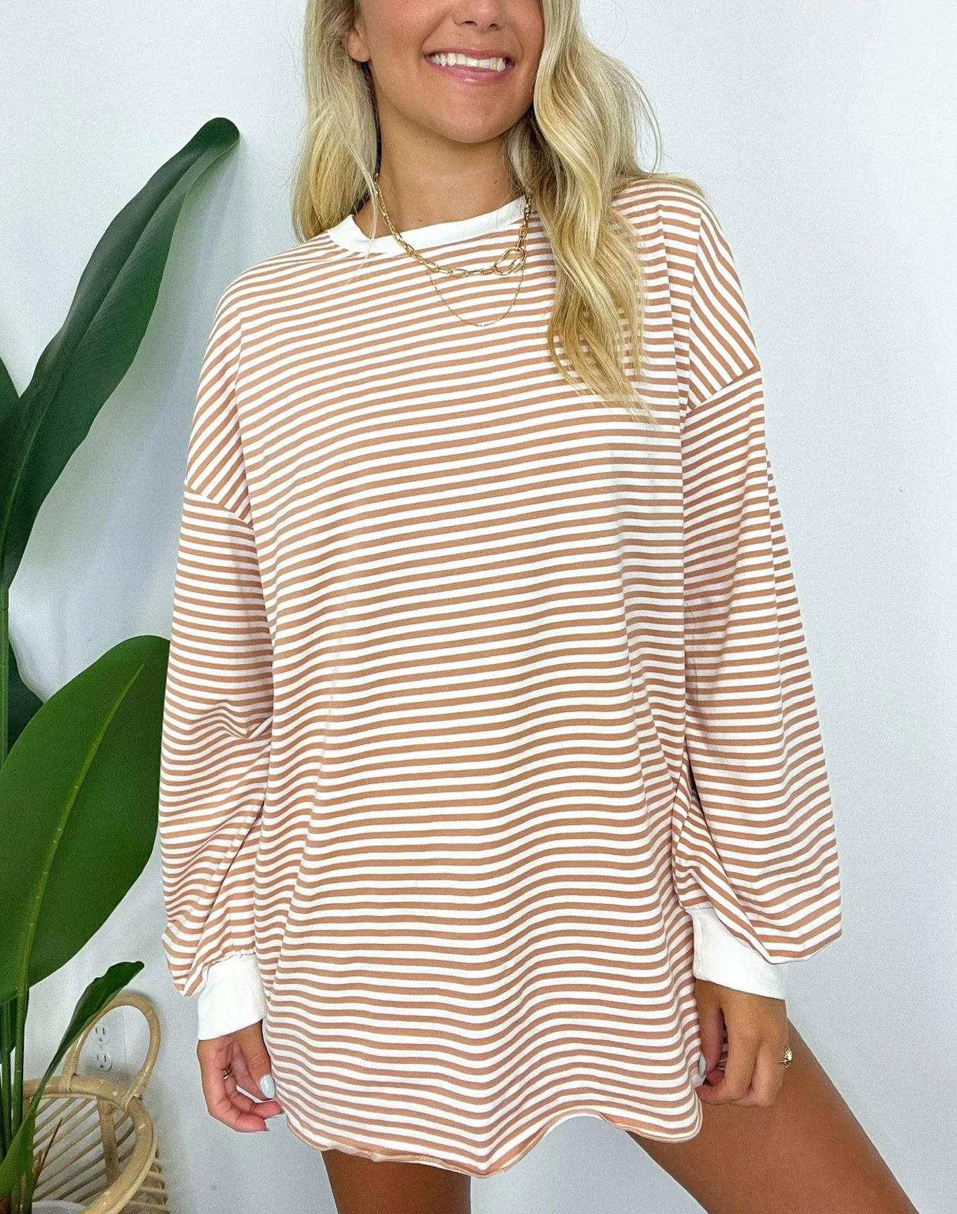 Andie Striped Crewneck Pullover