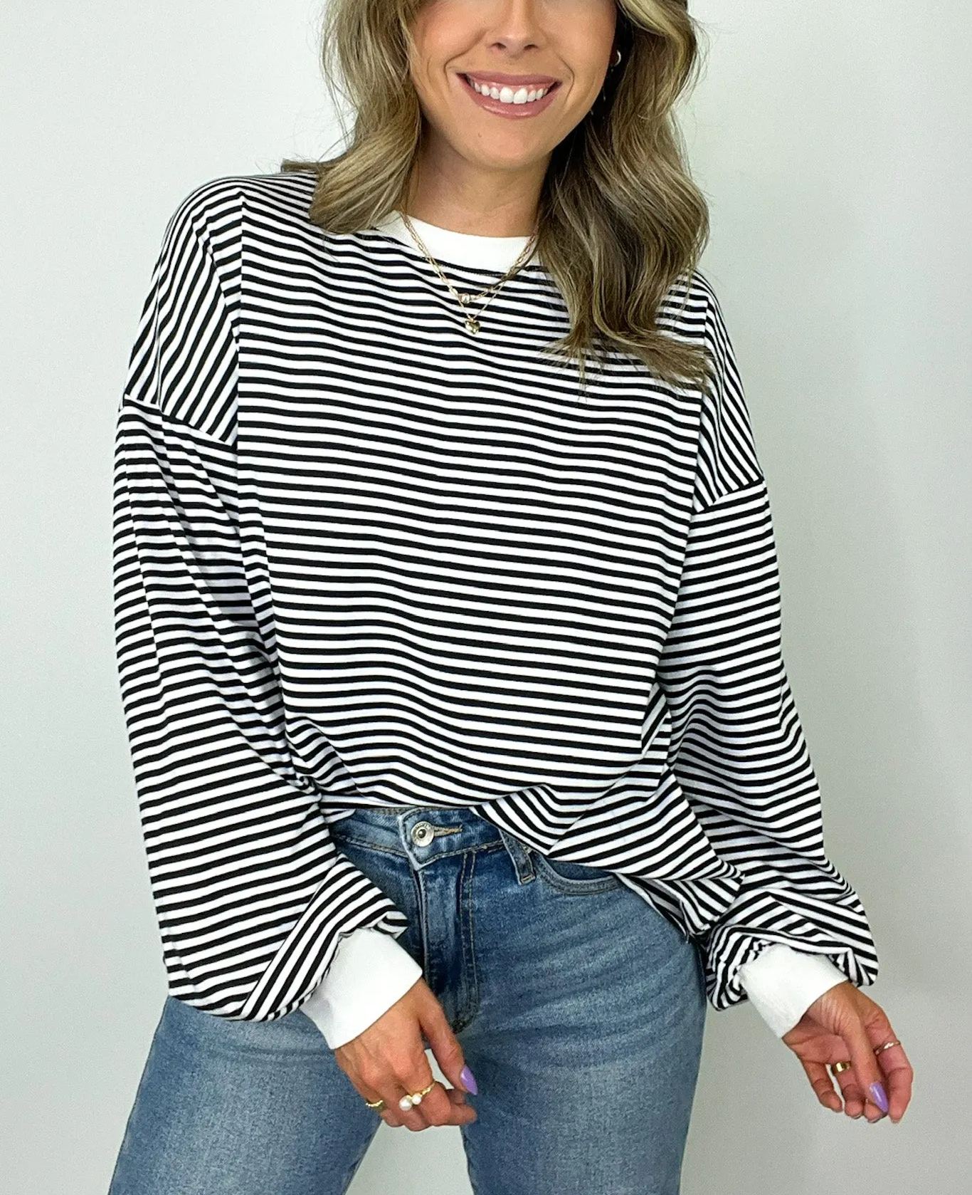 Andie Striped Crewneck Pullover