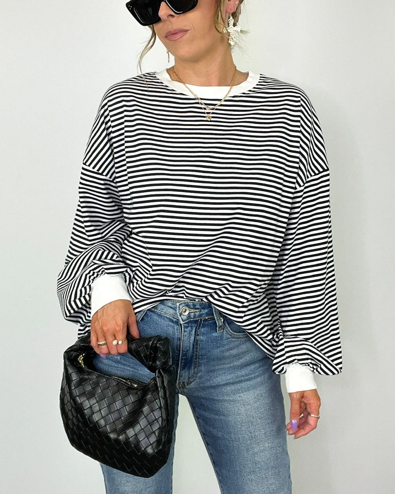Andie Striped Crewneck Pullover
