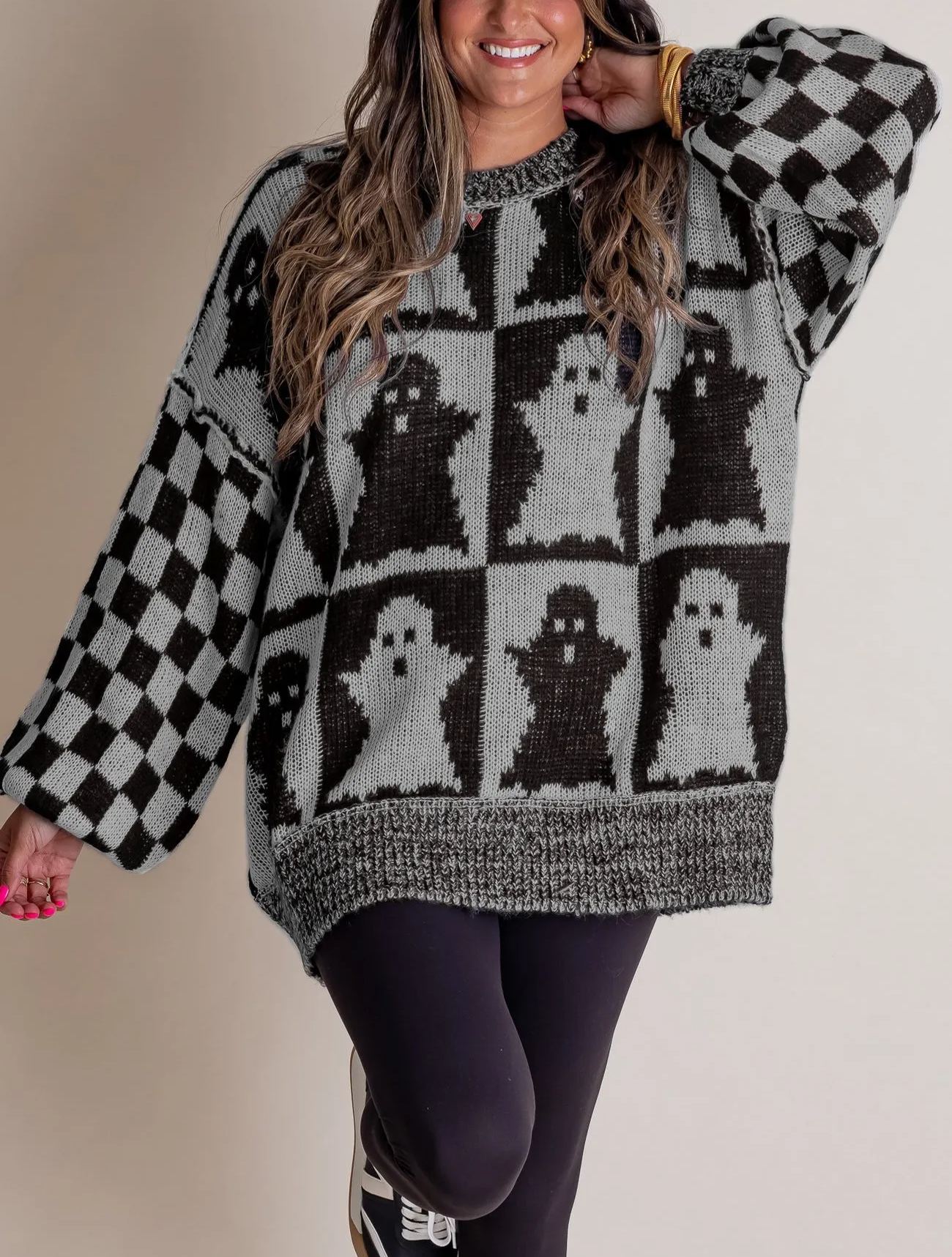 2024 Halloween Checkered Sweater-SPOOKY SEASON(40% OFF now!!!)