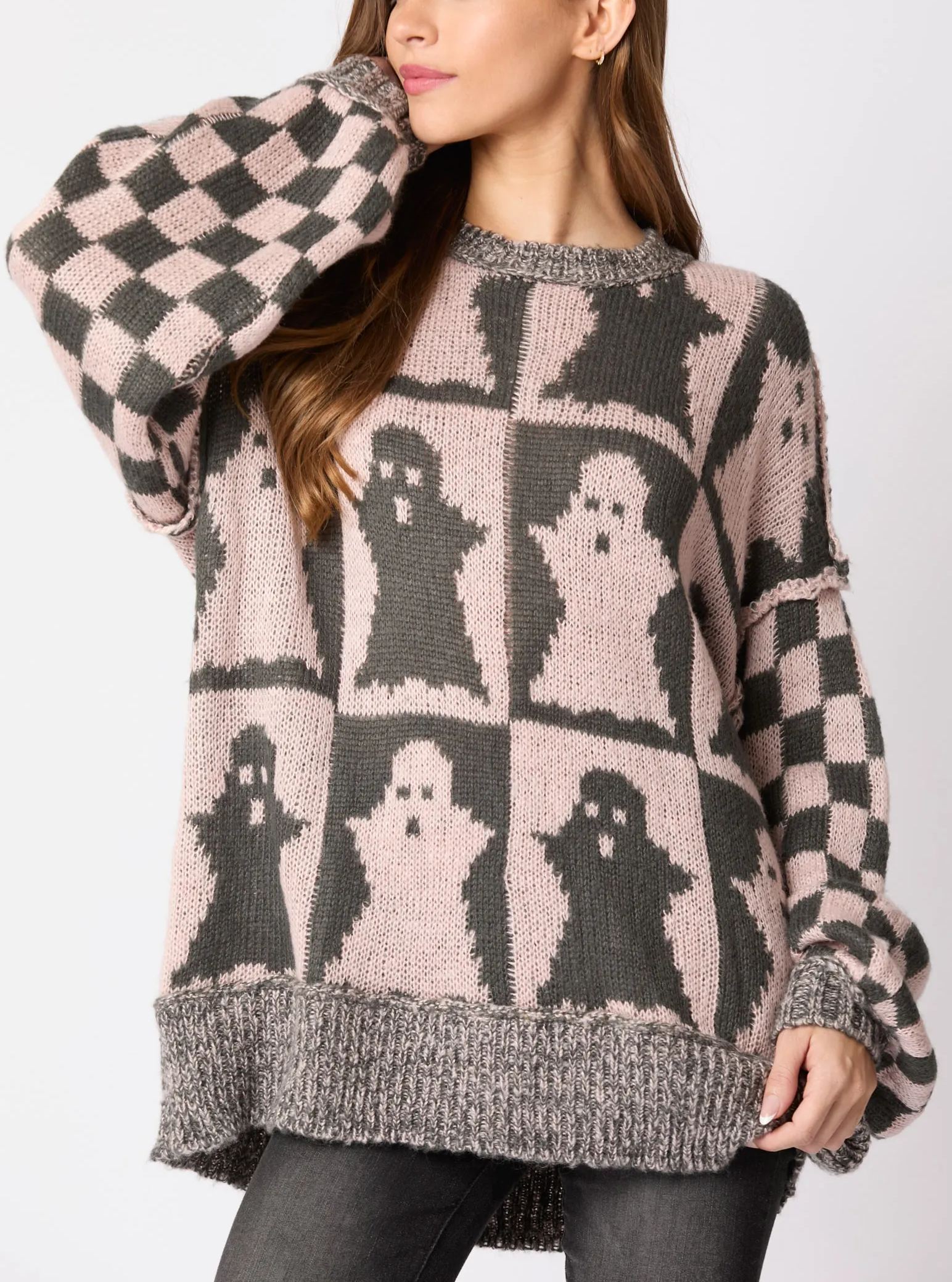 2024 Halloween Checkered Sweater-SPOOKY SEASON(BUY 2 FREE SHIPPING!!!)