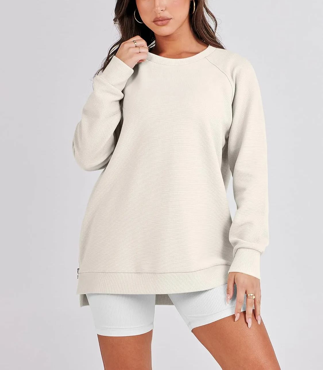 Women‘s Oversized Sweatshirt Crewneck Long Sleeve Tunic Pollover Shirts