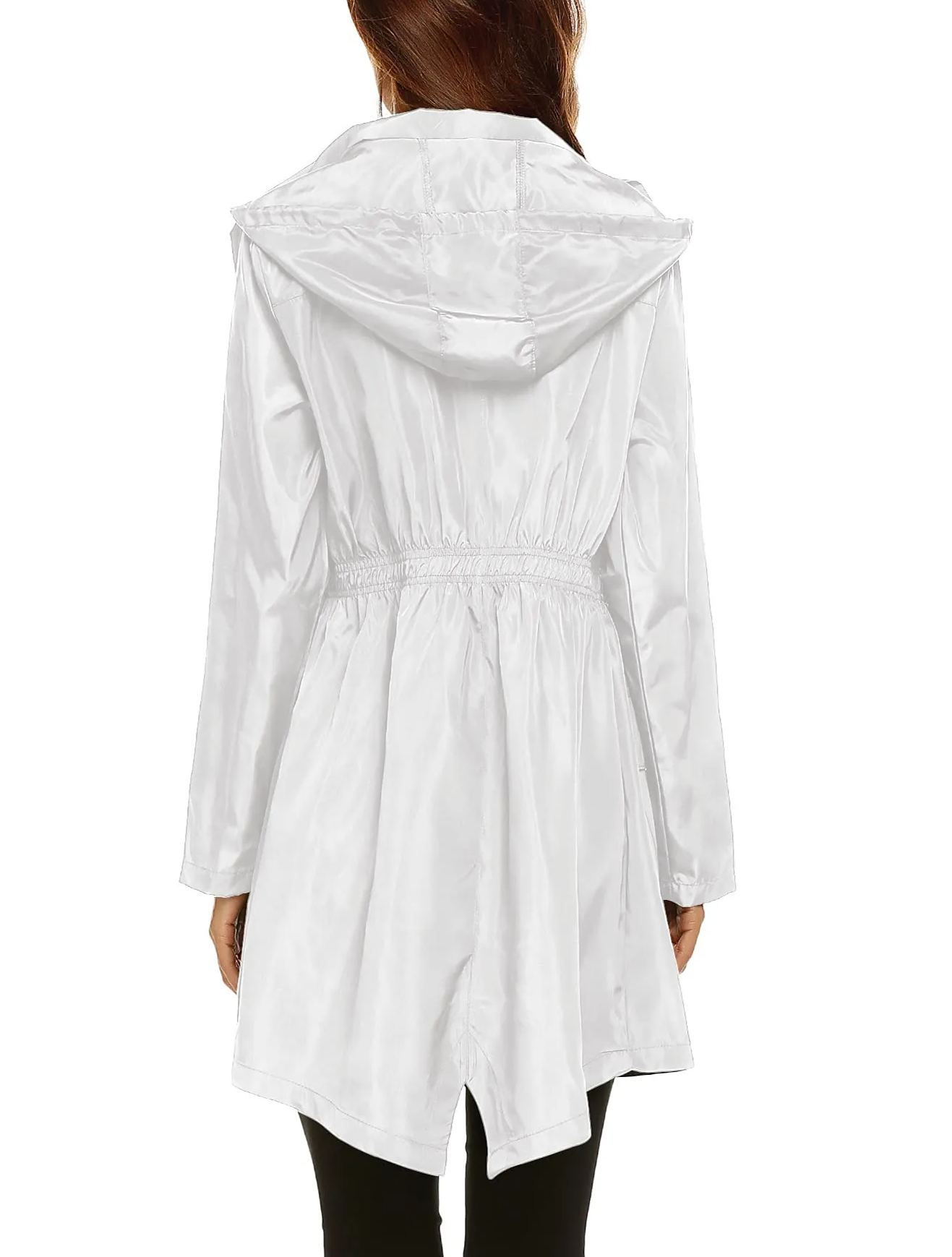 Women's Waterproof Lightweight Rain Jacket Active Outdoor Hooded Raincoat