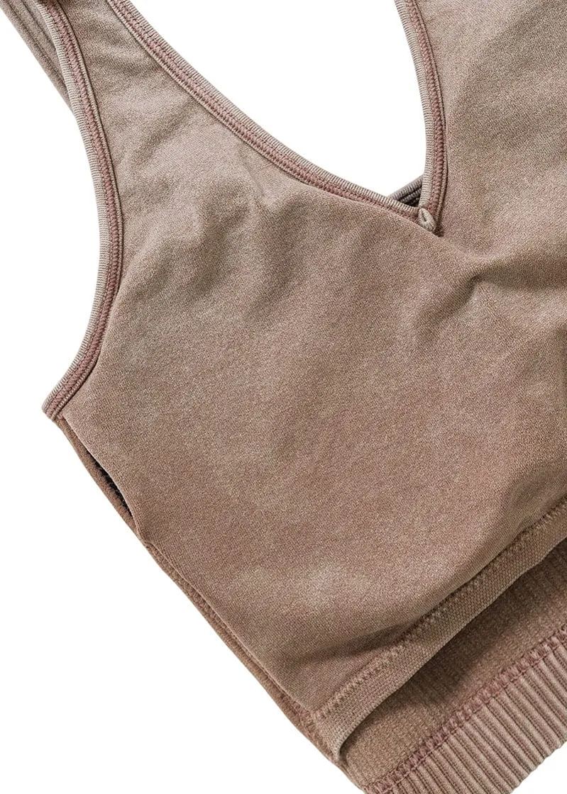 WASHED RIBBED CROPPED BRA PADDED TANK TOP