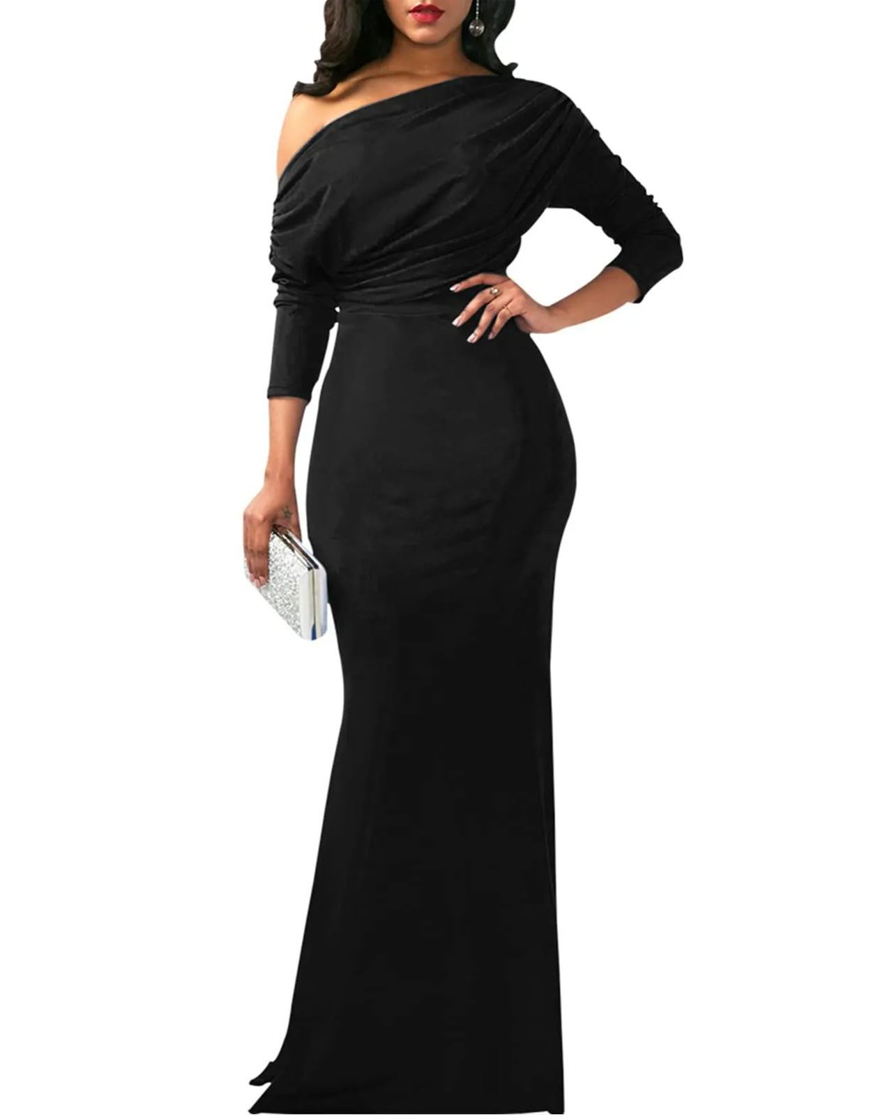 Women's Elegant Sleeveless Off Shoulder Bodycon Long Formal Party Evening Dress (BUY 2 10% OFF)