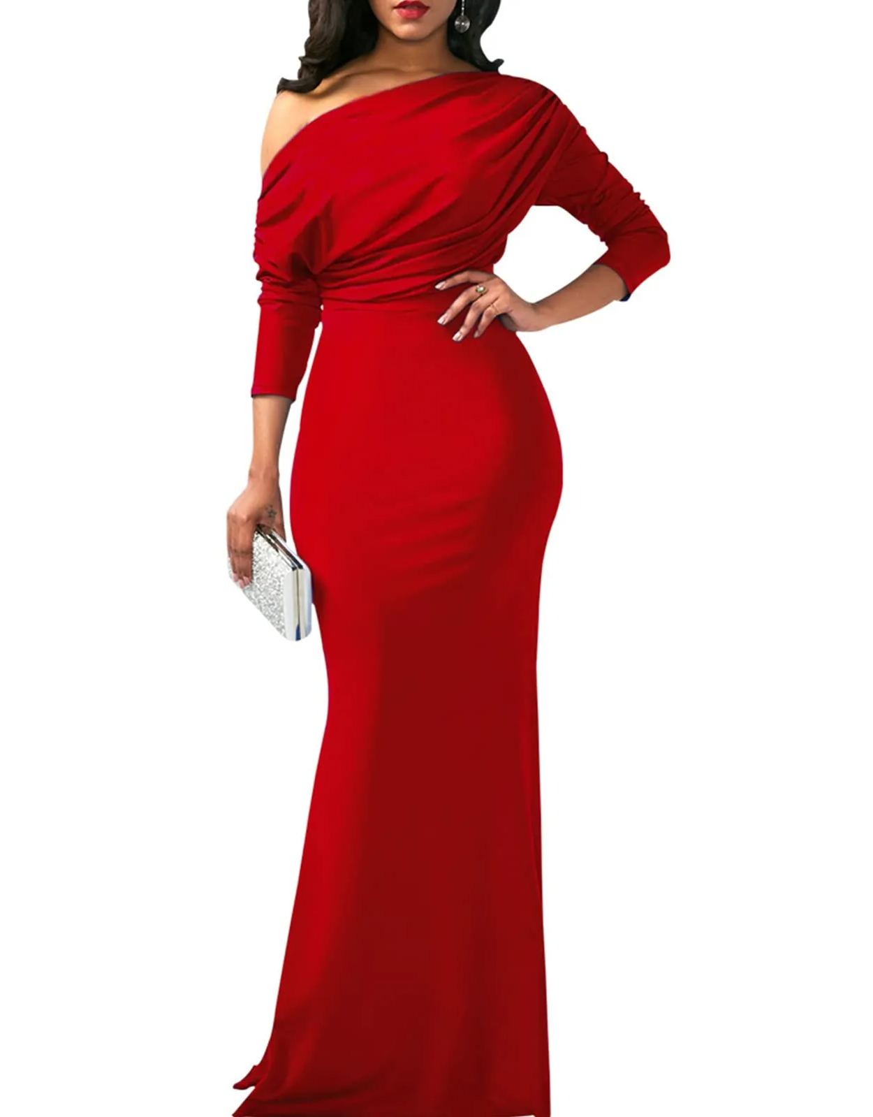 Women's Elegant Sleeveless Off Shoulder Bodycon Long Formal Party Evening Dress (BUY 2 10% OFF)