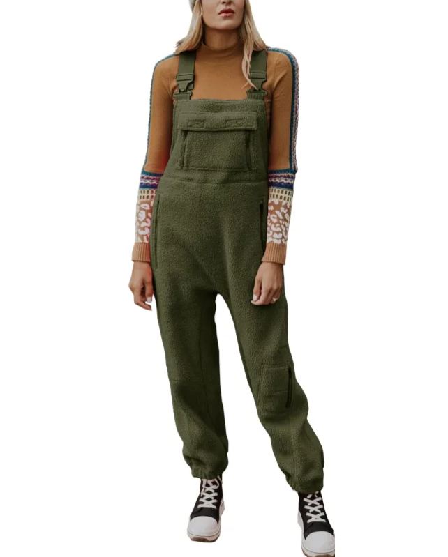 🔥HOT-Women's Fleece Warm Overalls Loose Casual Jumpsuits (BUY 2 10% OFF)
