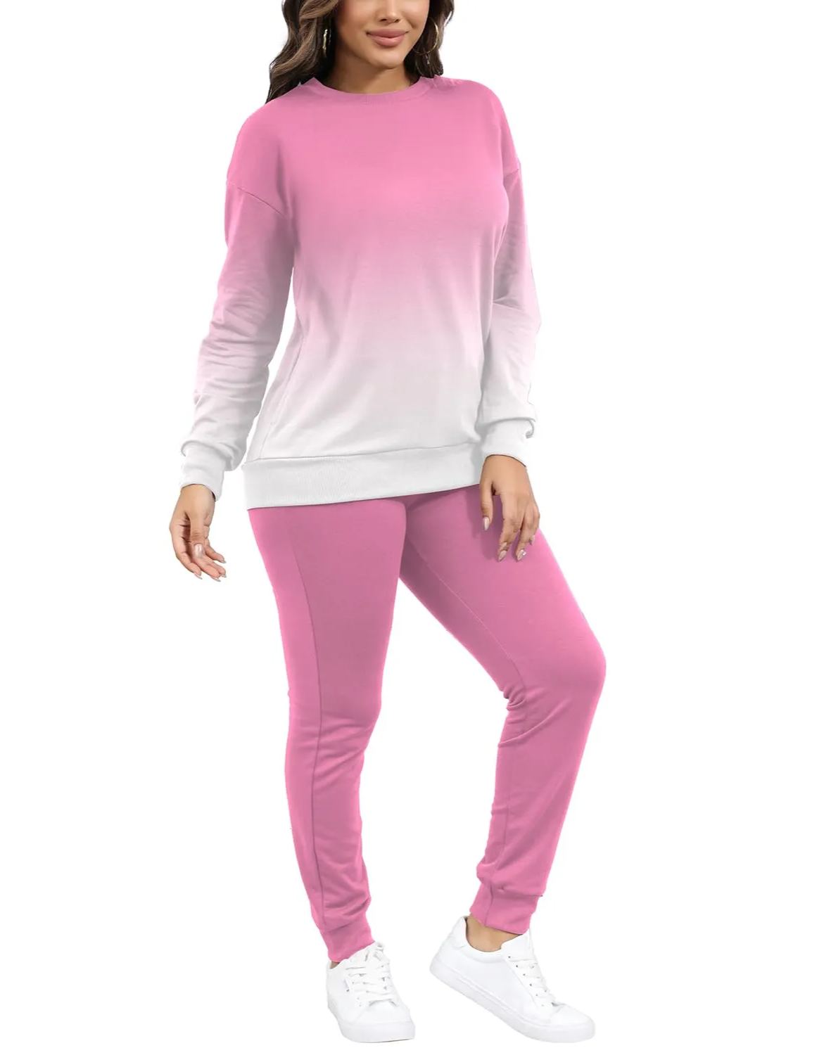 Women Casual Long Sleeve Jogger Tracksuits Lounge Sets With Pockets