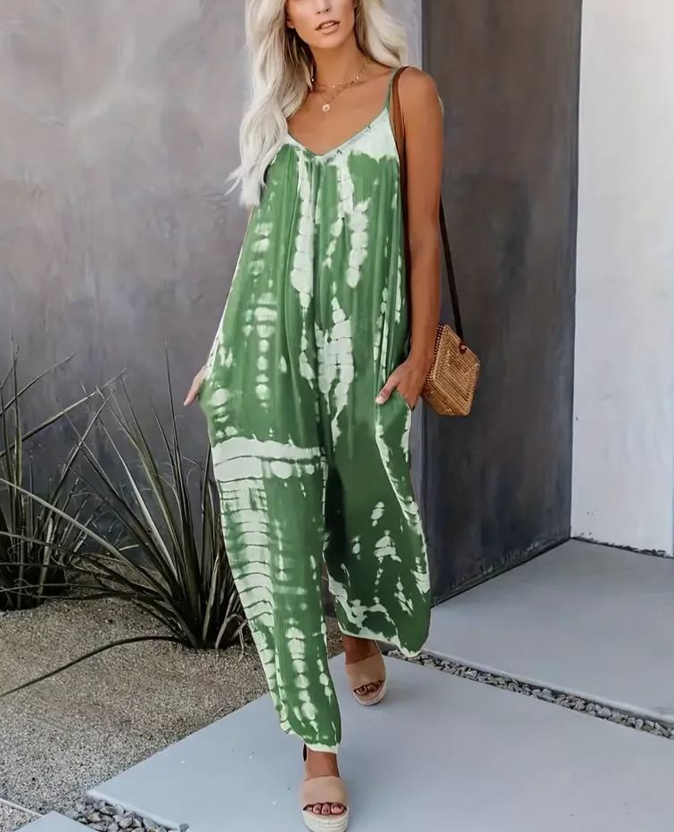 2025 Hot Sale Women's Casual Tie-Dye Cami Wide Leg Jumpsuit(buy 2 free shipping)