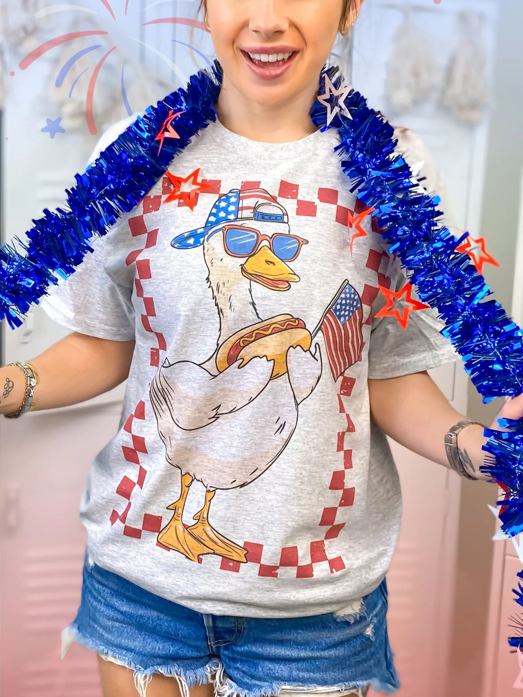Patriotic Goose Graphic T-Shirt