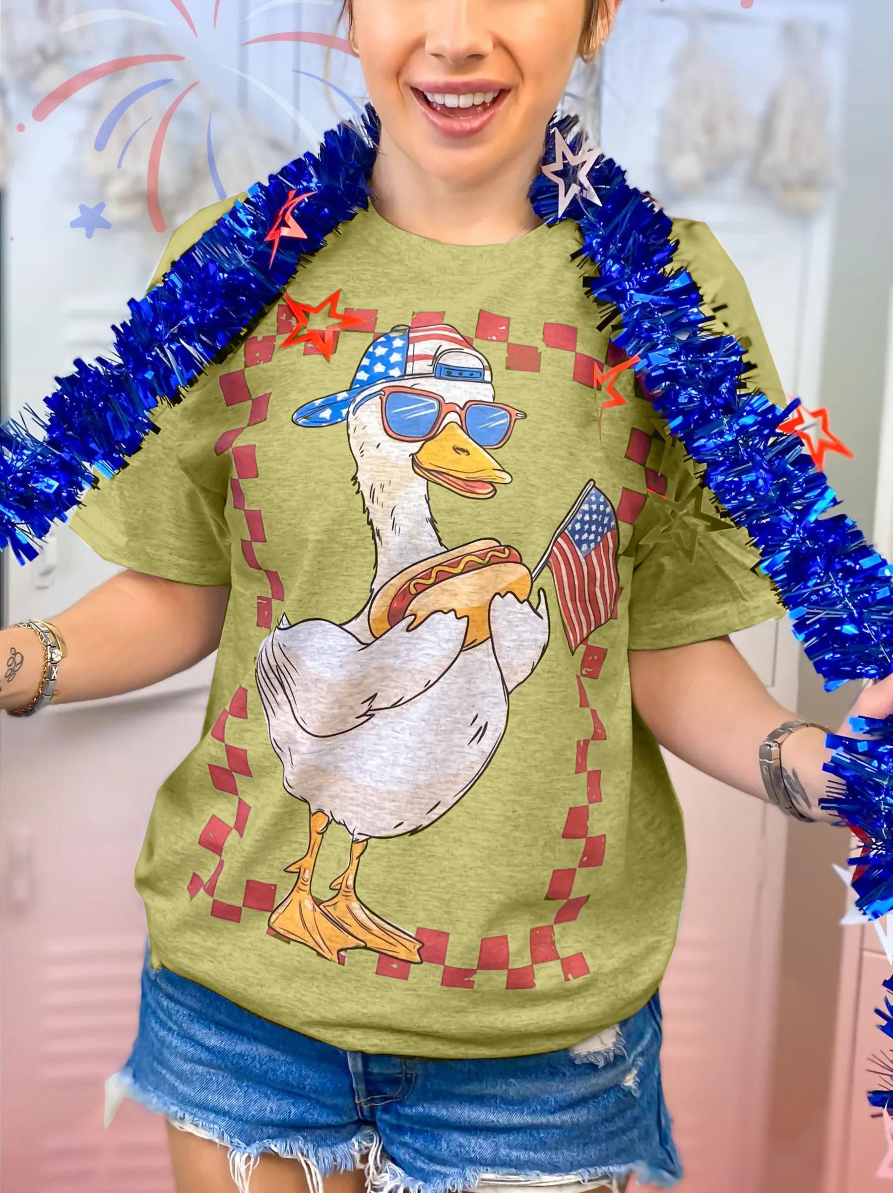 Patriotic Goose Graphic T-Shirt