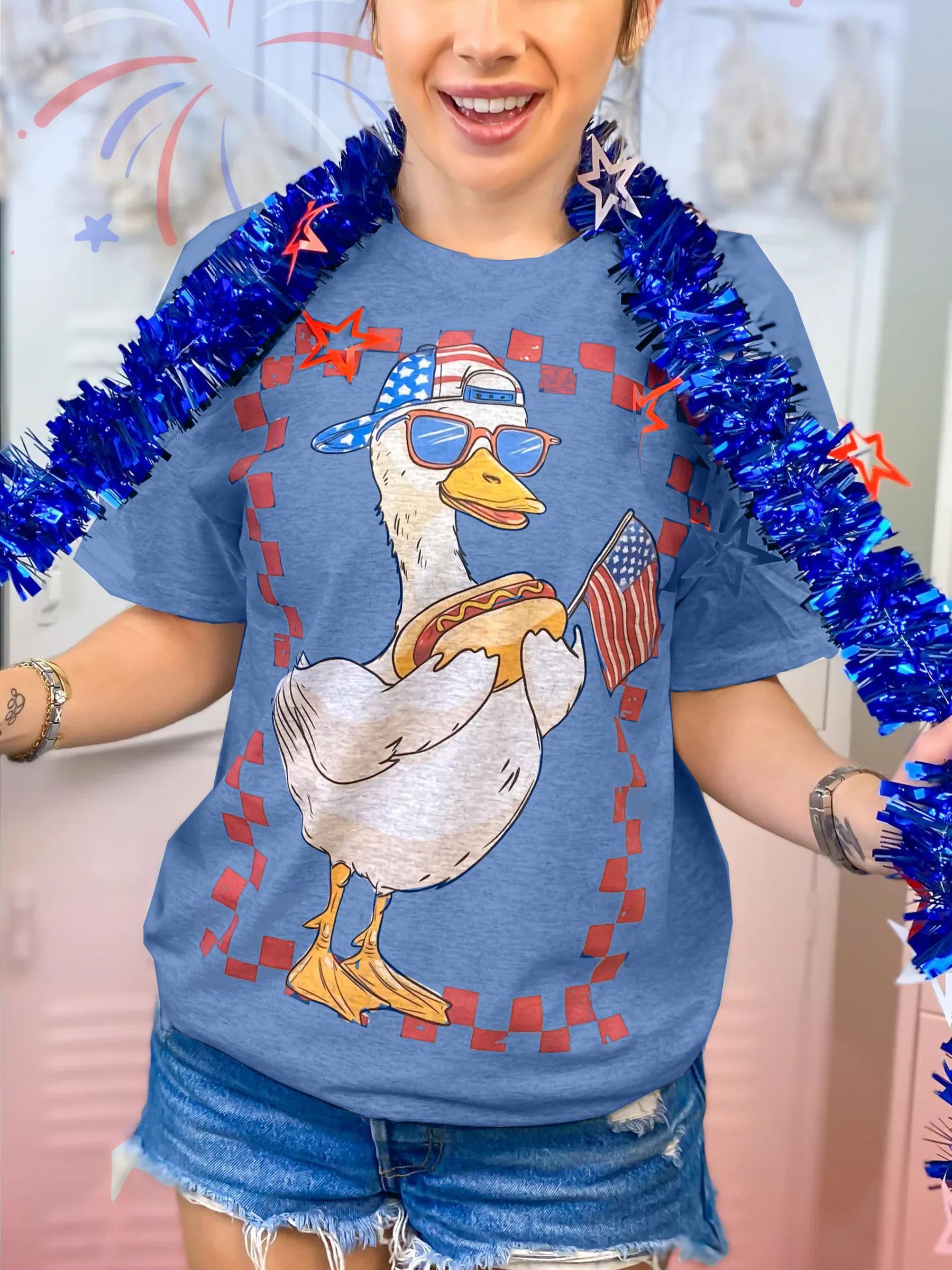 Patriotic Goose Graphic T-Shirt