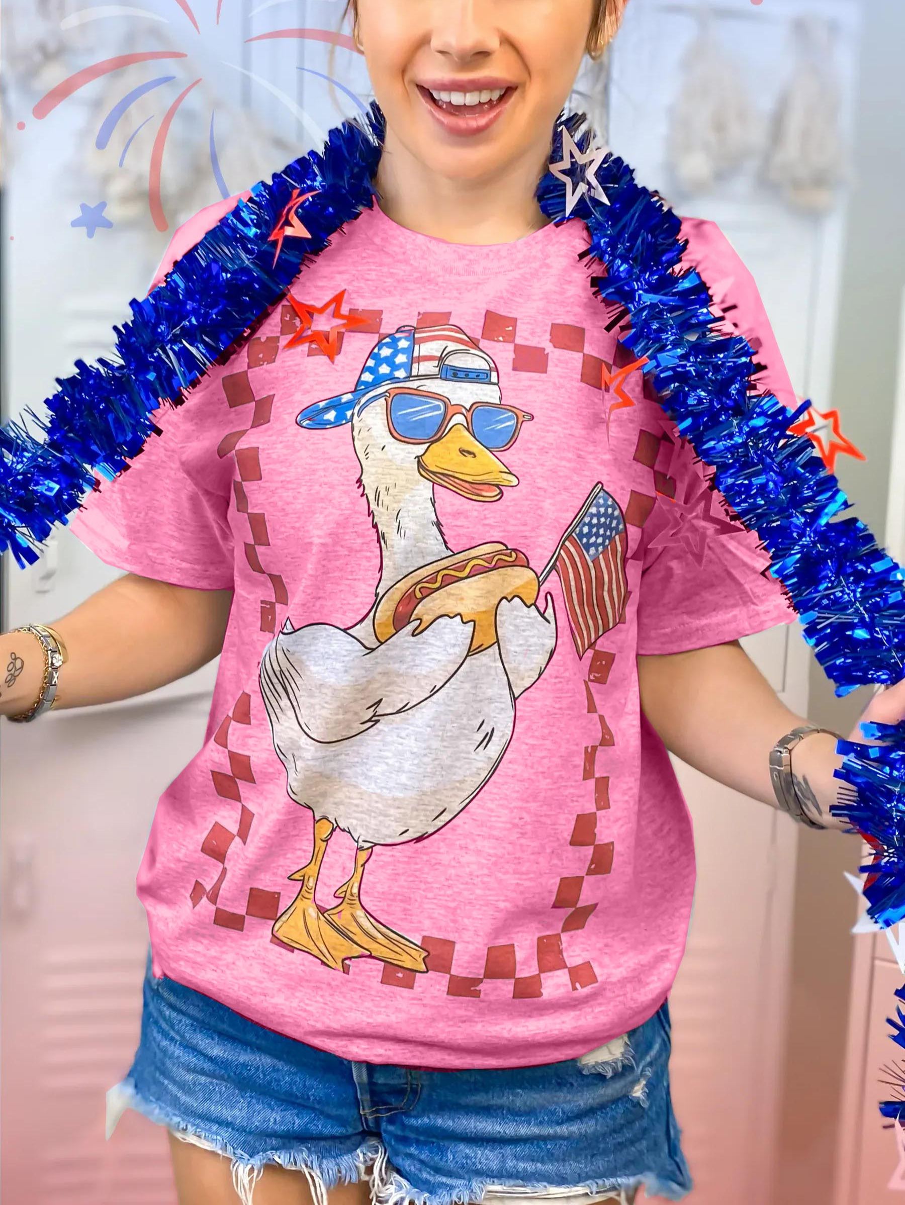 Patriotic Goose Graphic T-Shirt