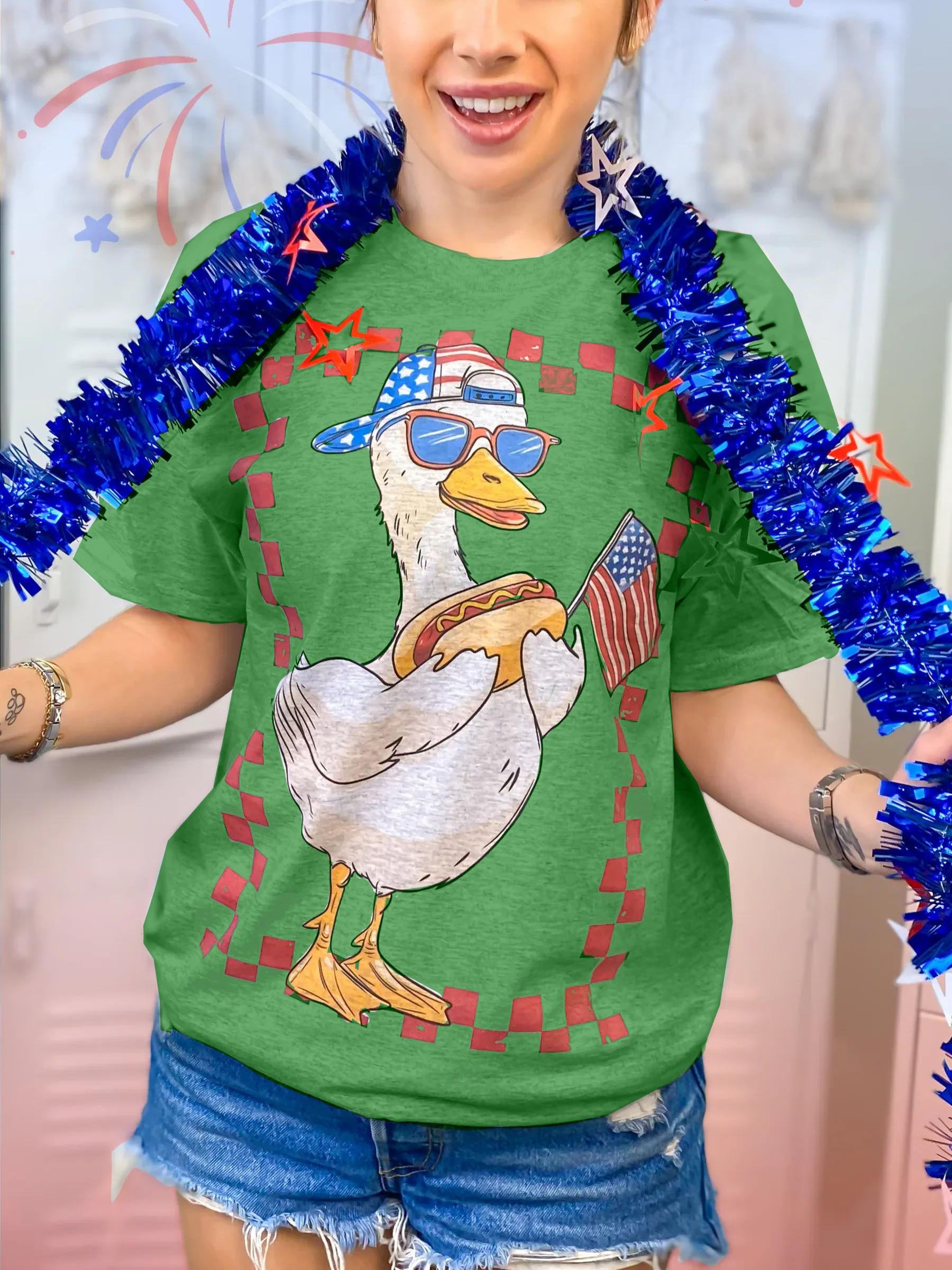 Patriotic Goose Graphic T-Shirt