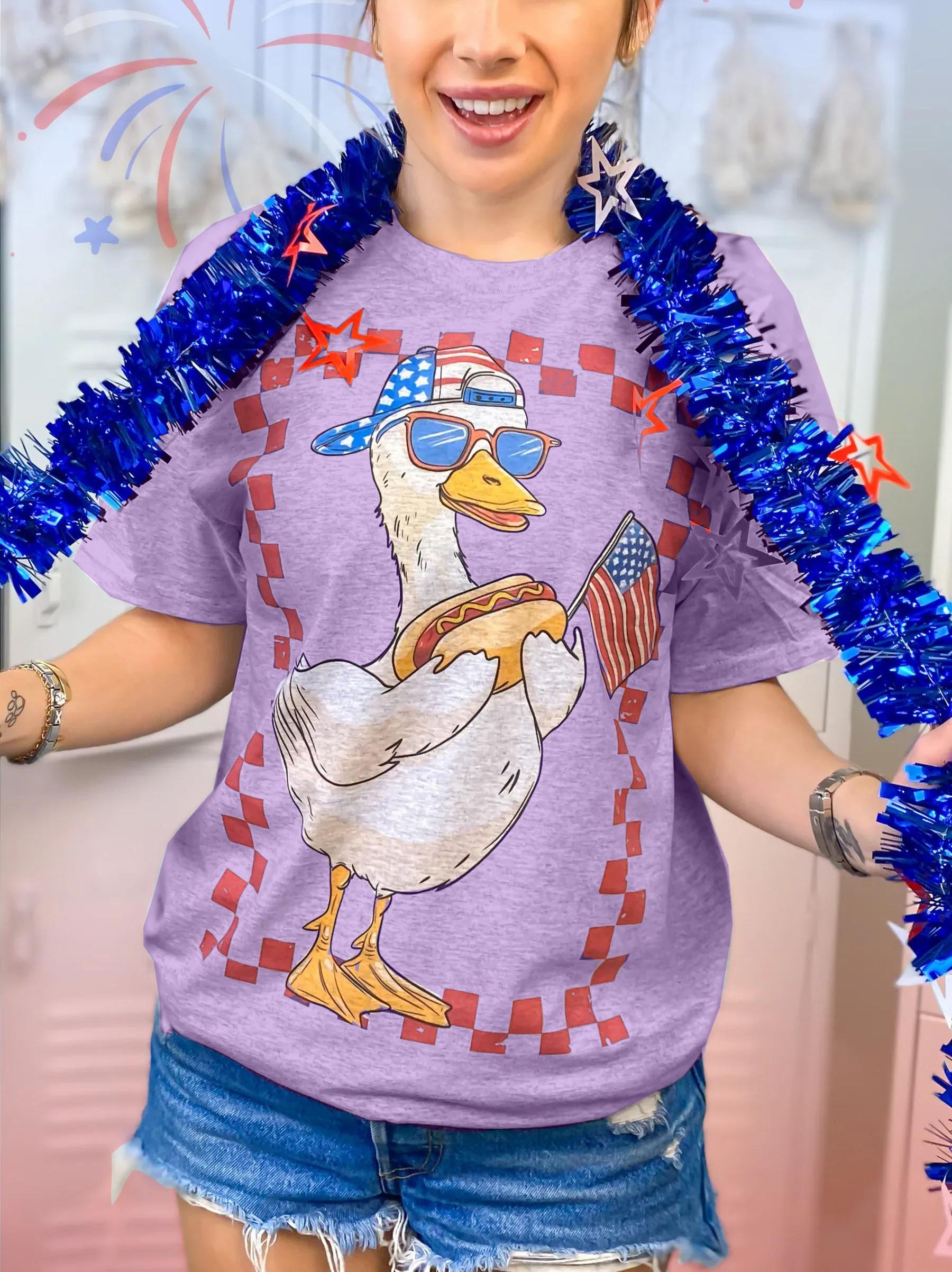 Patriotic Goose Graphic T-Shirt