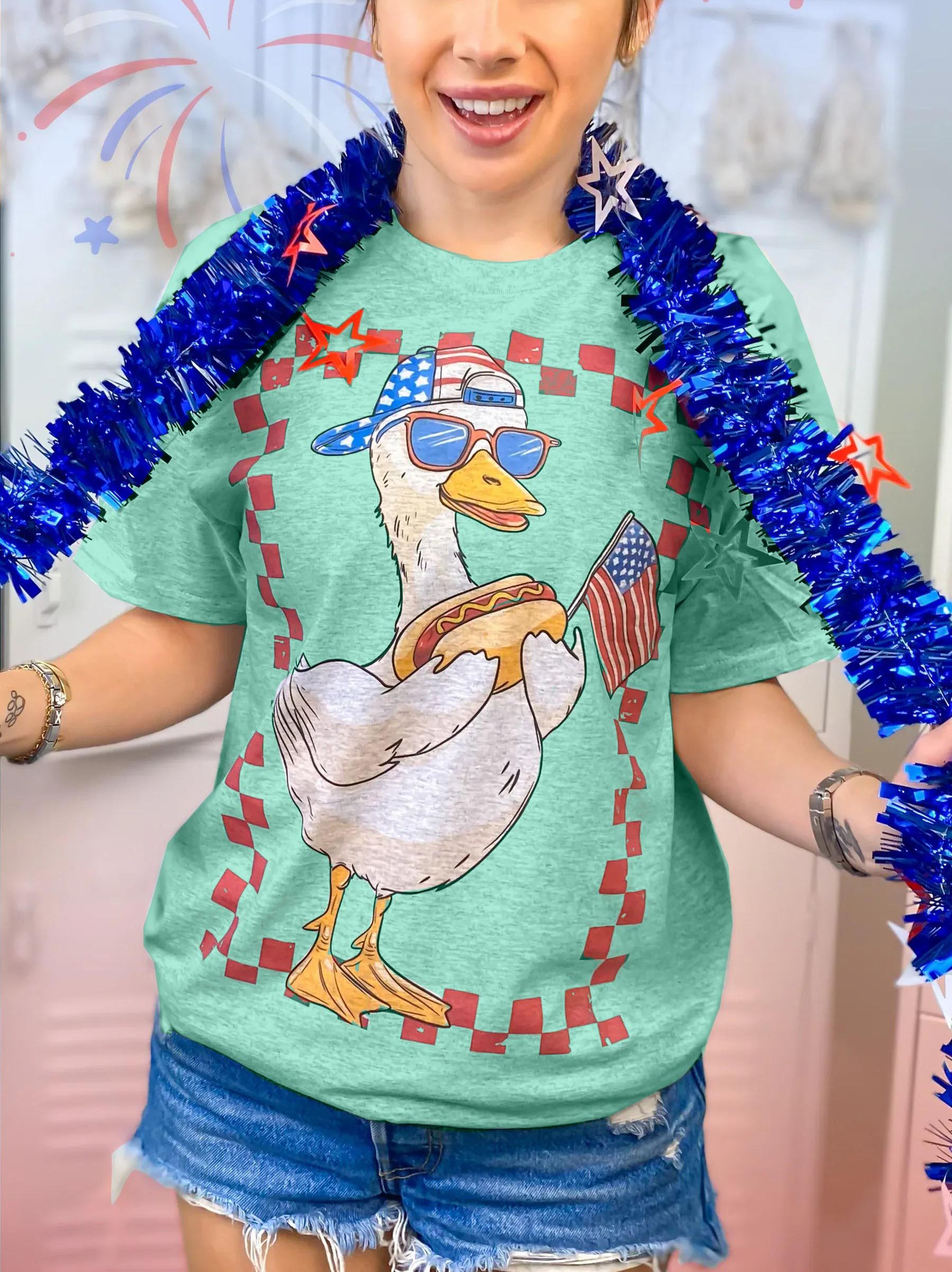 Patriotic Goose Graphic T-Shirt