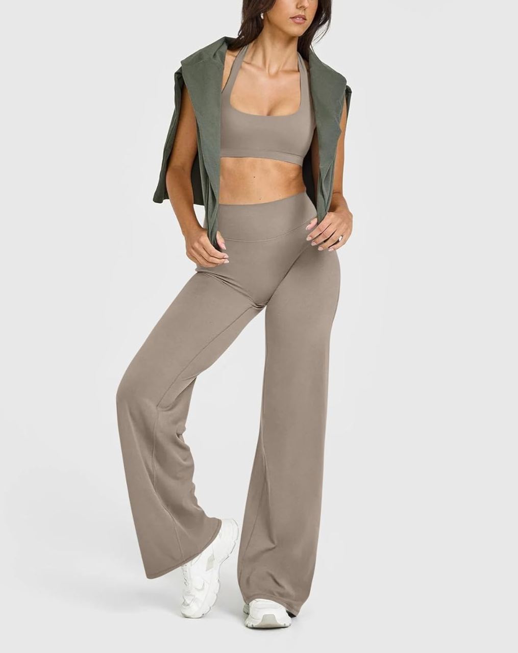 Women High Waist Stretch Casual Soft Straight Yoga Pants