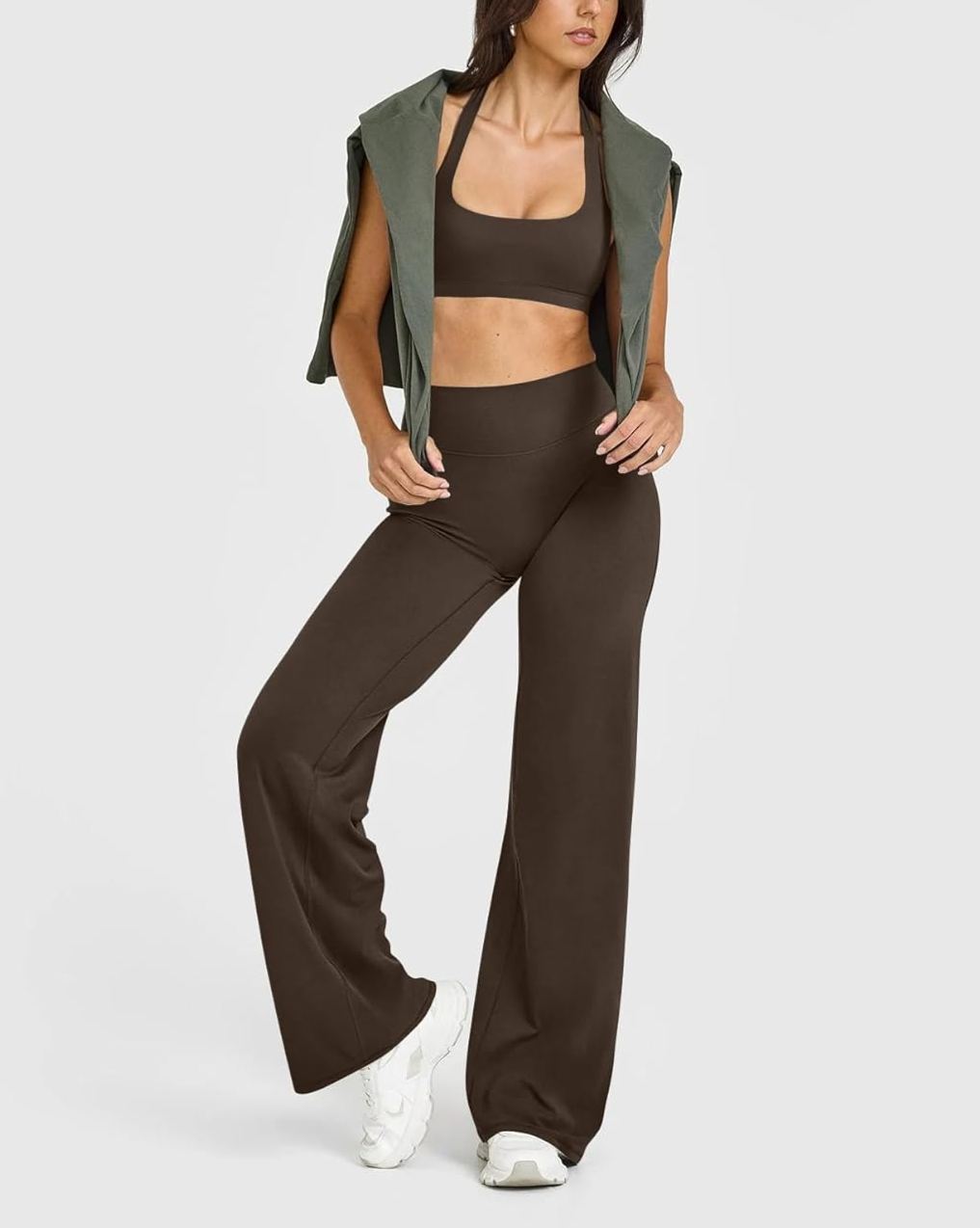 Women High Waist Stretch Casual Soft Straight Yoga Pants