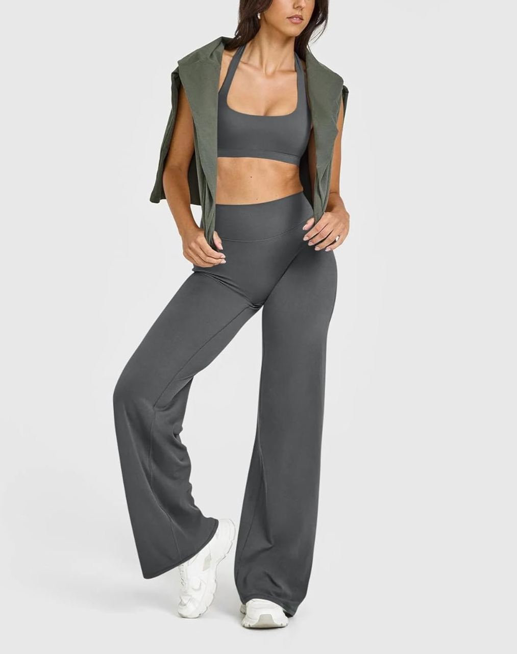 Women High Waist Stretch Casual Soft Straight Yoga Pants