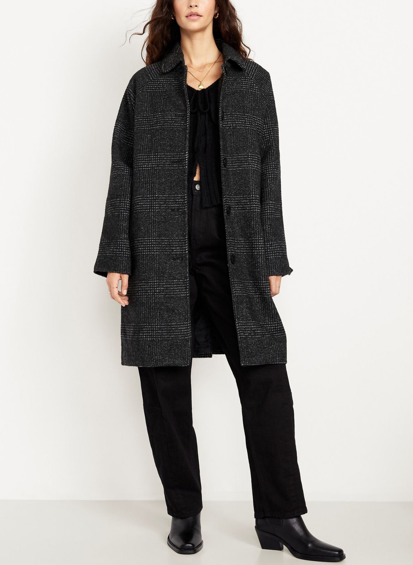 Women's Relaxed Button-Front Mac Coat