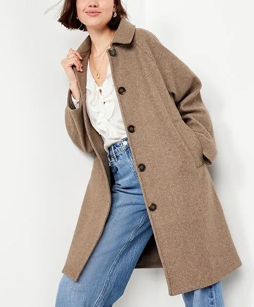 Women's Relaxed Button-Front Mac Coat