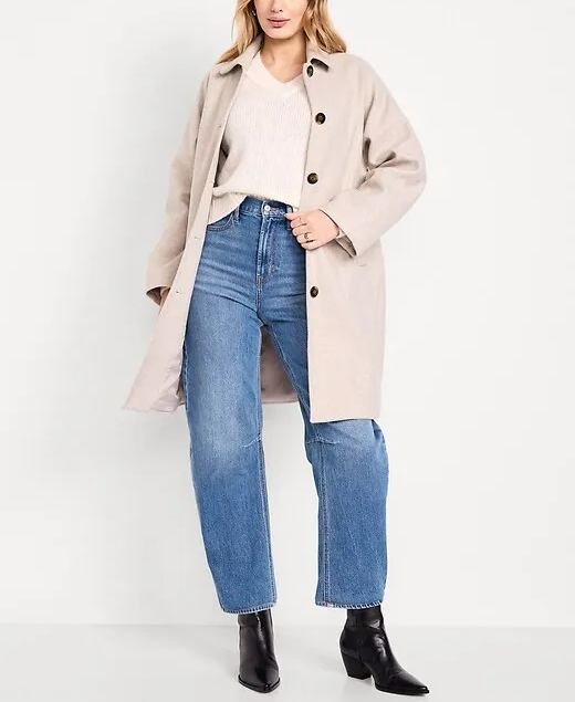 Women's Relaxed Button-Front Mac Coat